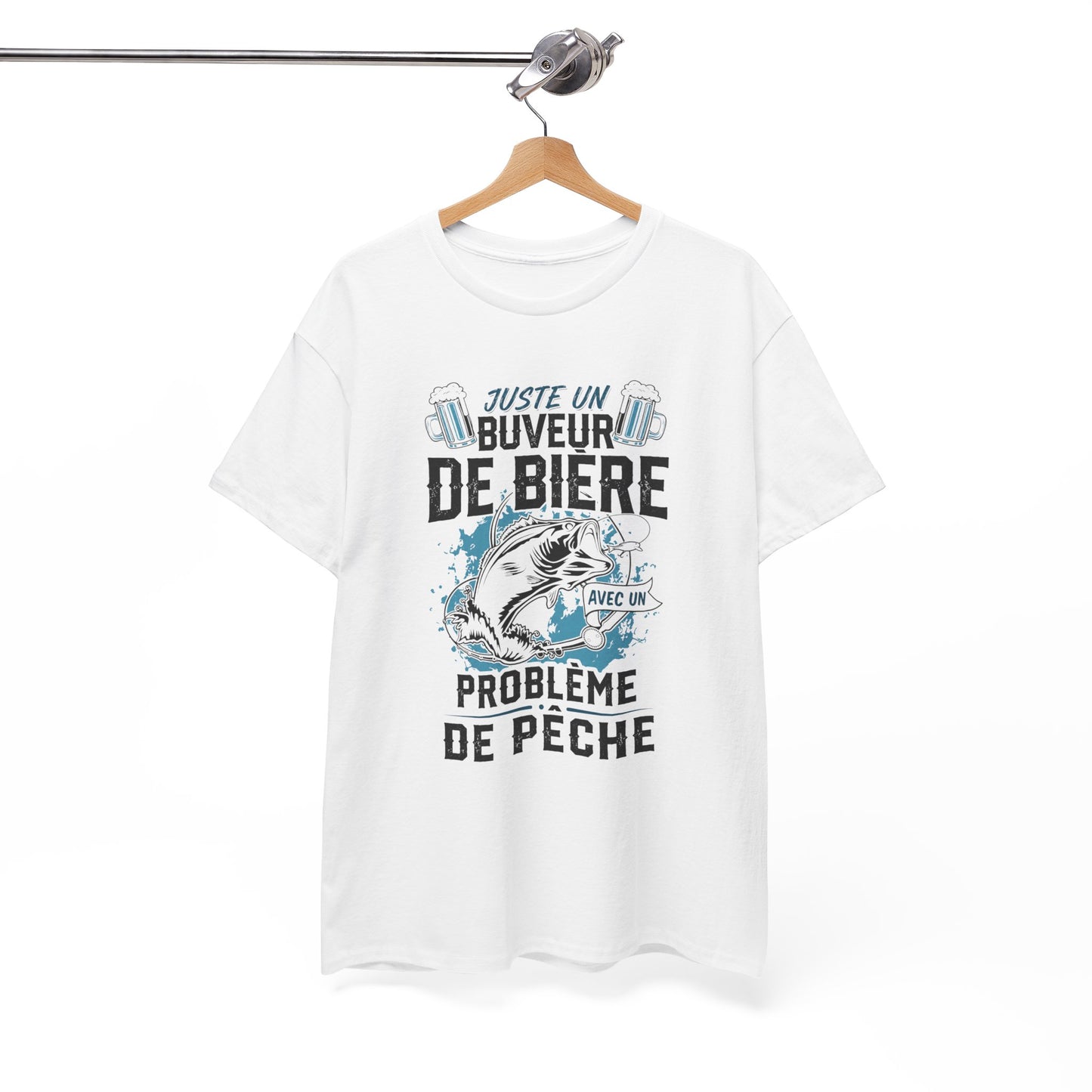 T-Shirt Pêche Homme – Cadeau Pêcheur Humour Bière – Passion Poisson Canne à Pêche – Idée Cadeau Papa Pêcheur Anniversaire