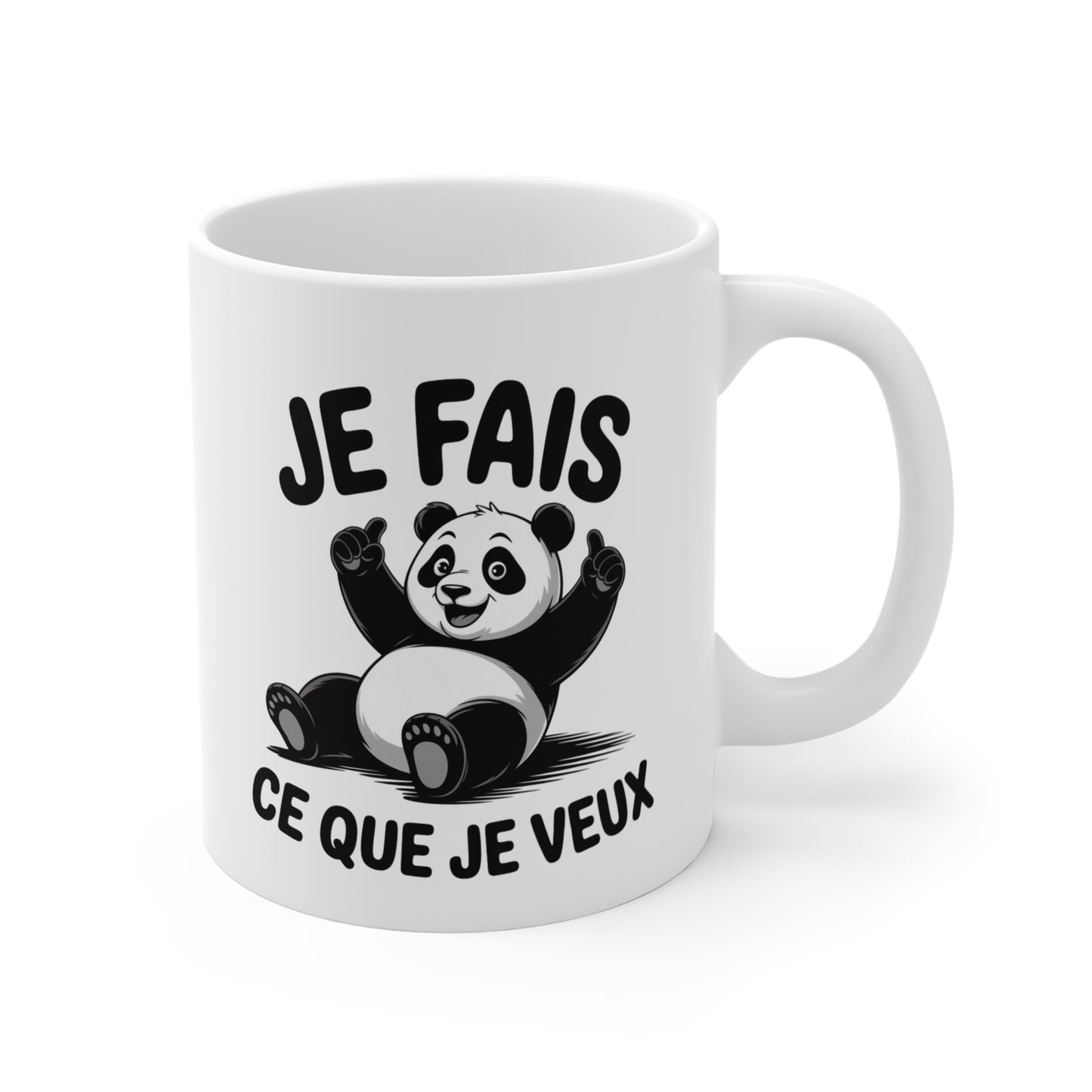 Tasse Humour Panda – Mug Citation Drôle Je Fais Ce Que Je Veux – Cadeau Animal Mignon 325ml