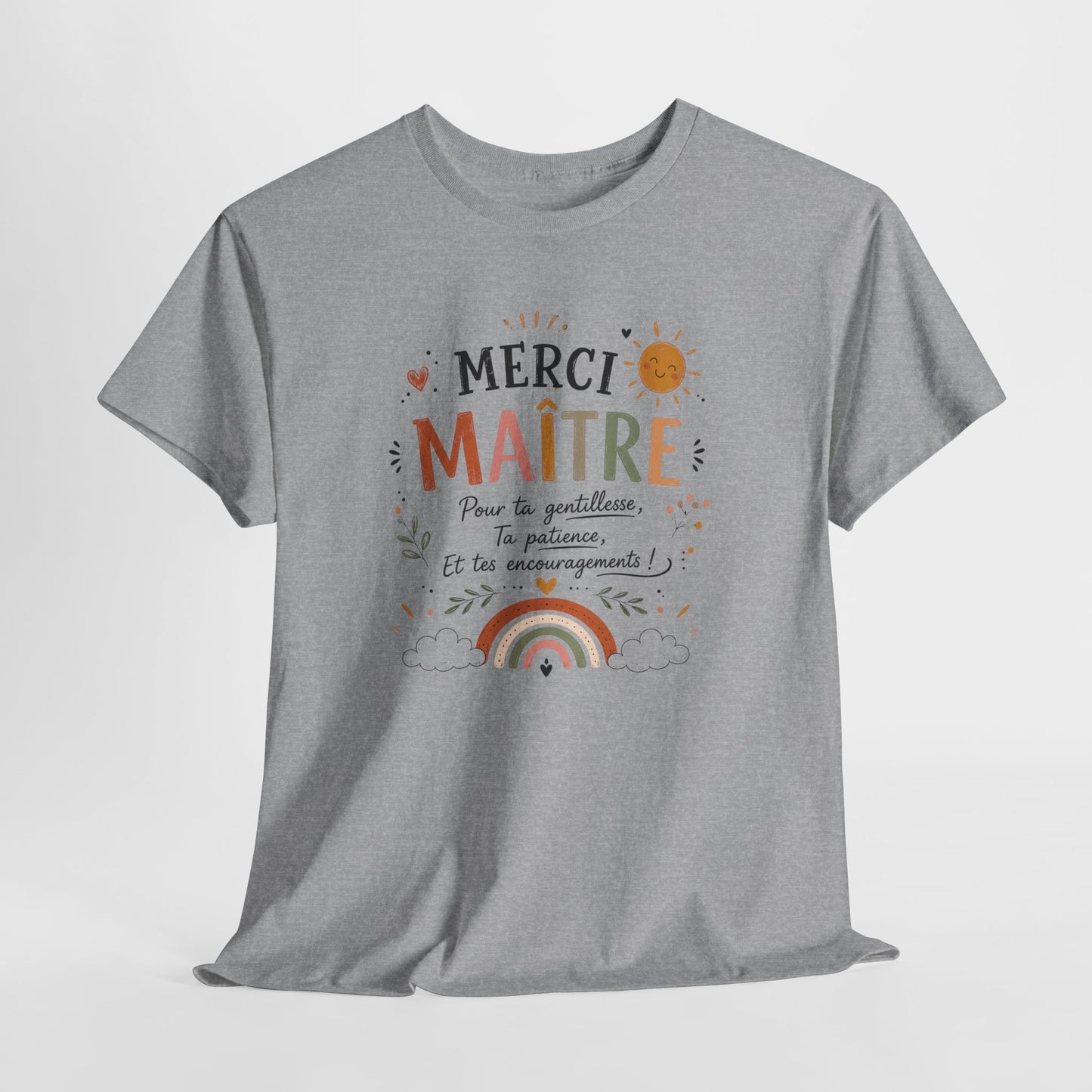 Tee-Shirt Merci Maître Homme – Cadeau Fin d’Année Scolaire Enseignant École Primaire Remerciement Institututeur