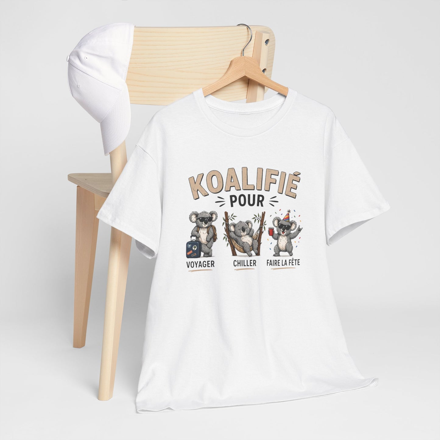 T-Shirt Koalifié Pour Voyager Chiller Faire La Fête – Tee Shirt Humour Vacances Koala Cool – Cadeau Original Homme Femme Été