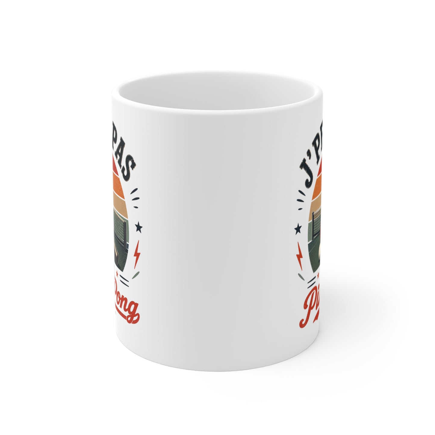 Tasse J’Peux Pas J’Ai Ping Pong – Mug Humour Tennis de Table Vintage – Cadeau Sport Homme Femme 325ml