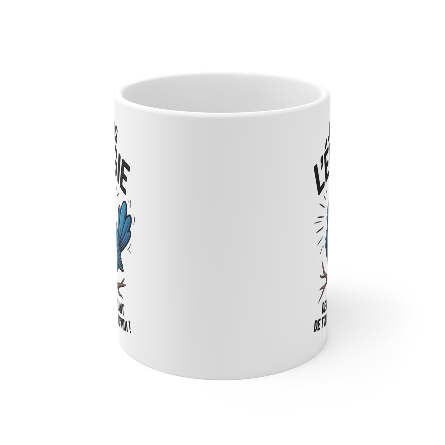 Mug Humour Oiseau Colérique – Tasse Drôle « Pas l’Énergie Aujourd’hui » – Cadeau Amis, Collègues 325ml