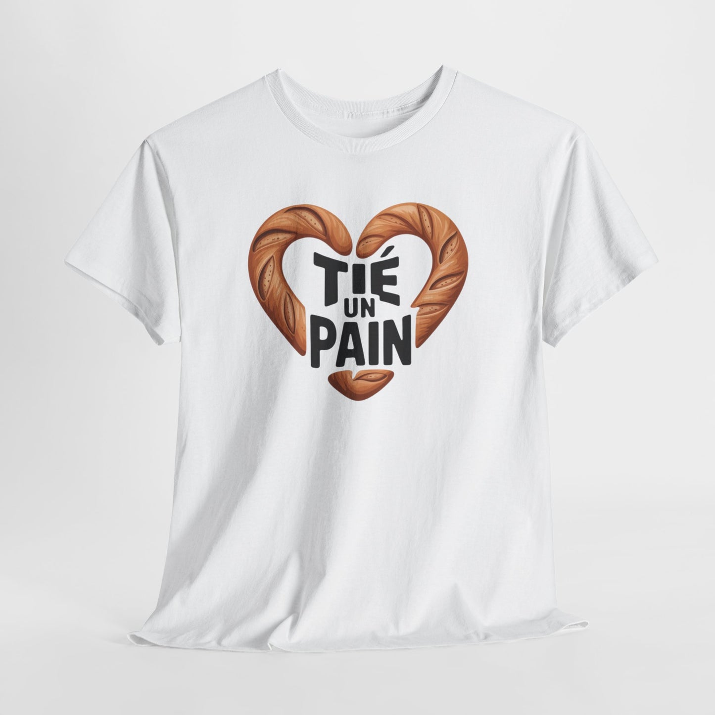 T-Shirt Humoristique Pain Homme Femme – Tee Shirt Boulangerie Drôle – Cadeau Amoureux du Pain Noir Blanc Gris