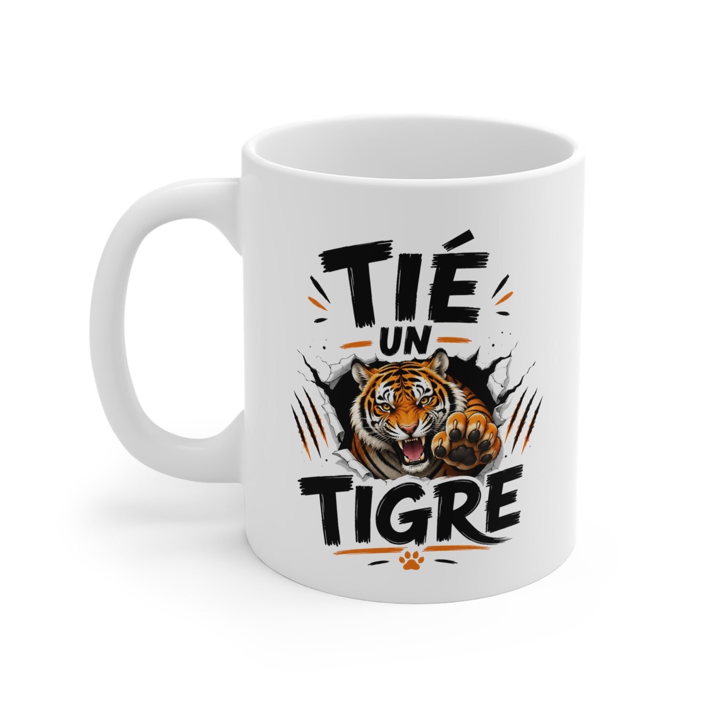 Tasse Tié Un Tigre – Mug Humour Tigre Sauvage – Cadeau Homme Femme Passion Animaux 325ml