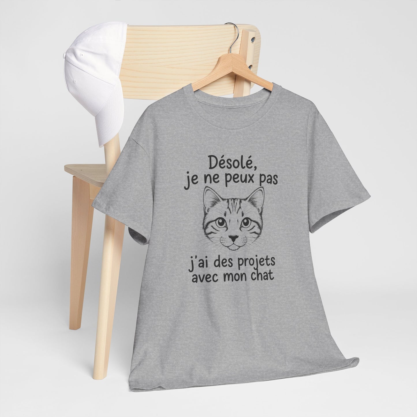 Tee Shirt Chat Homme Femme – Humour Amoureux des Chats – Idée Cadeau Drôle Propriétaire de Chat Passion Félin