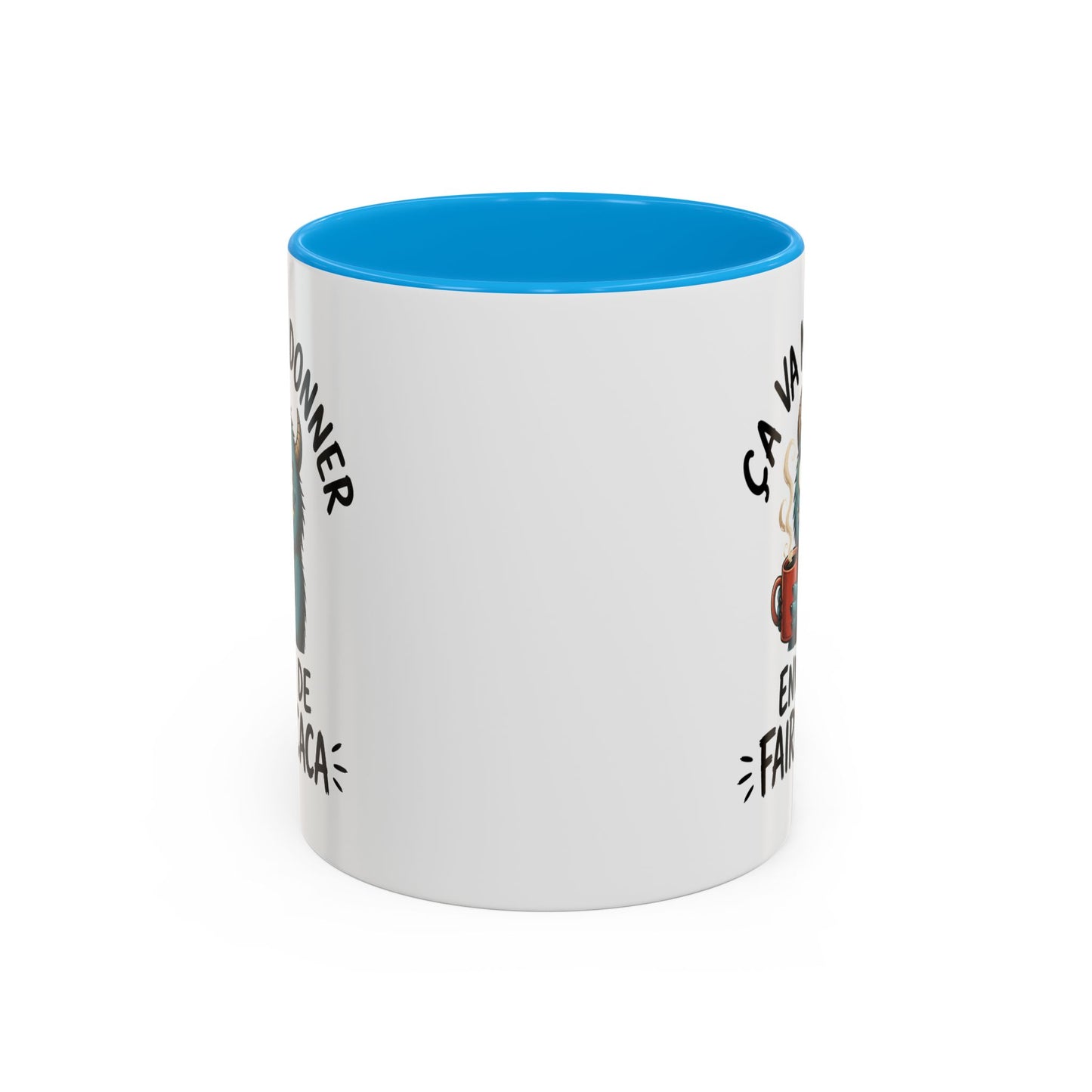 Mug Humoristique Monstre Bleu – Tasse Café Drôle – Cadeau Original Homme et Femme, Collègue Ami Noir Bleu Rouge