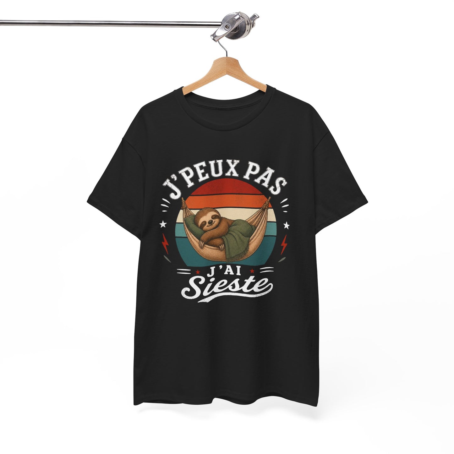 T-Shirt J’Peux Pas J’Ai Sieste – Tee Shirt Humour Paresseux Vintage – Cadeau Repos Homme Femme