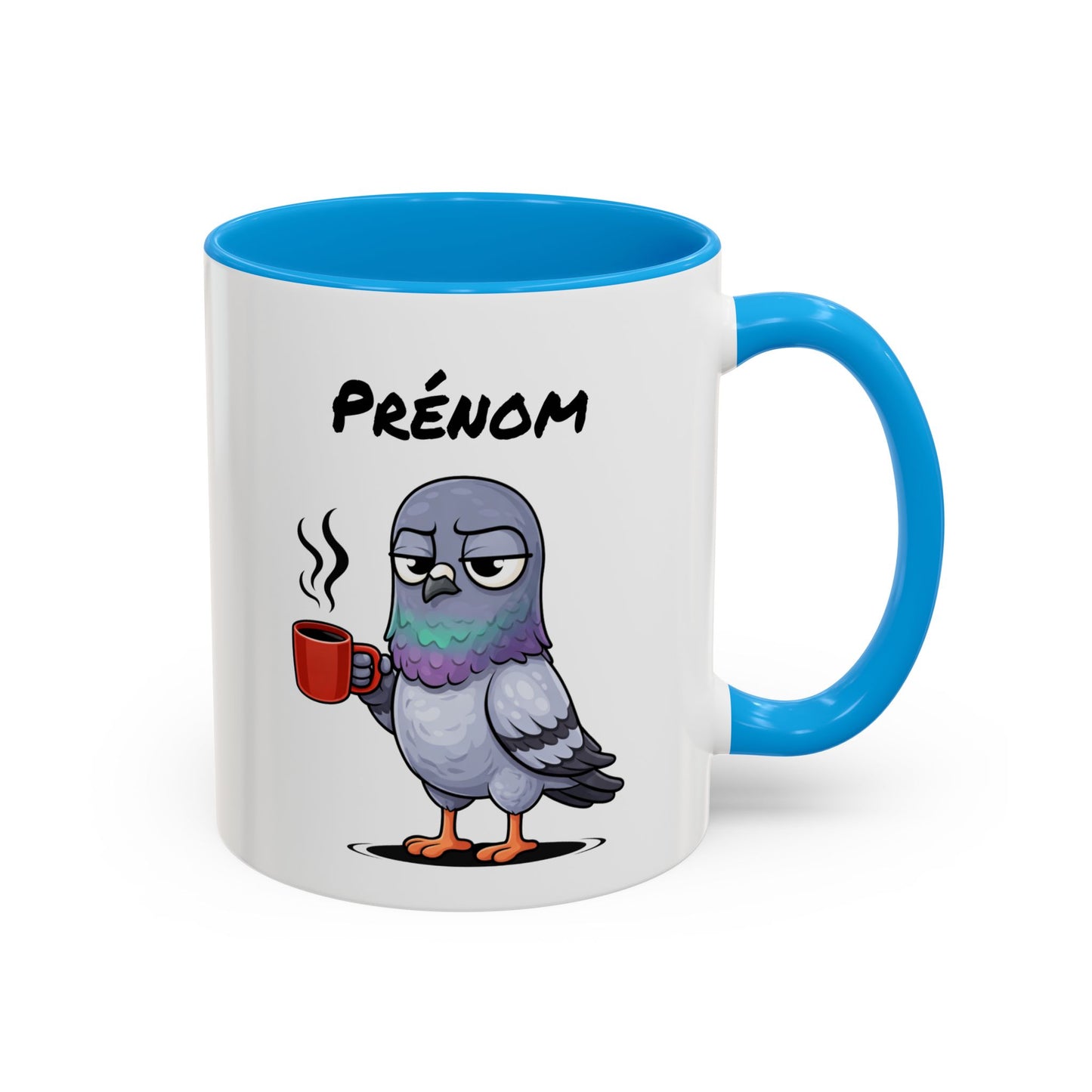Mug Pigeon Fatigué Personnalisable 325ml – Tasse Café Humour Animal Urbain Drôle Réveil Difficile Bureau