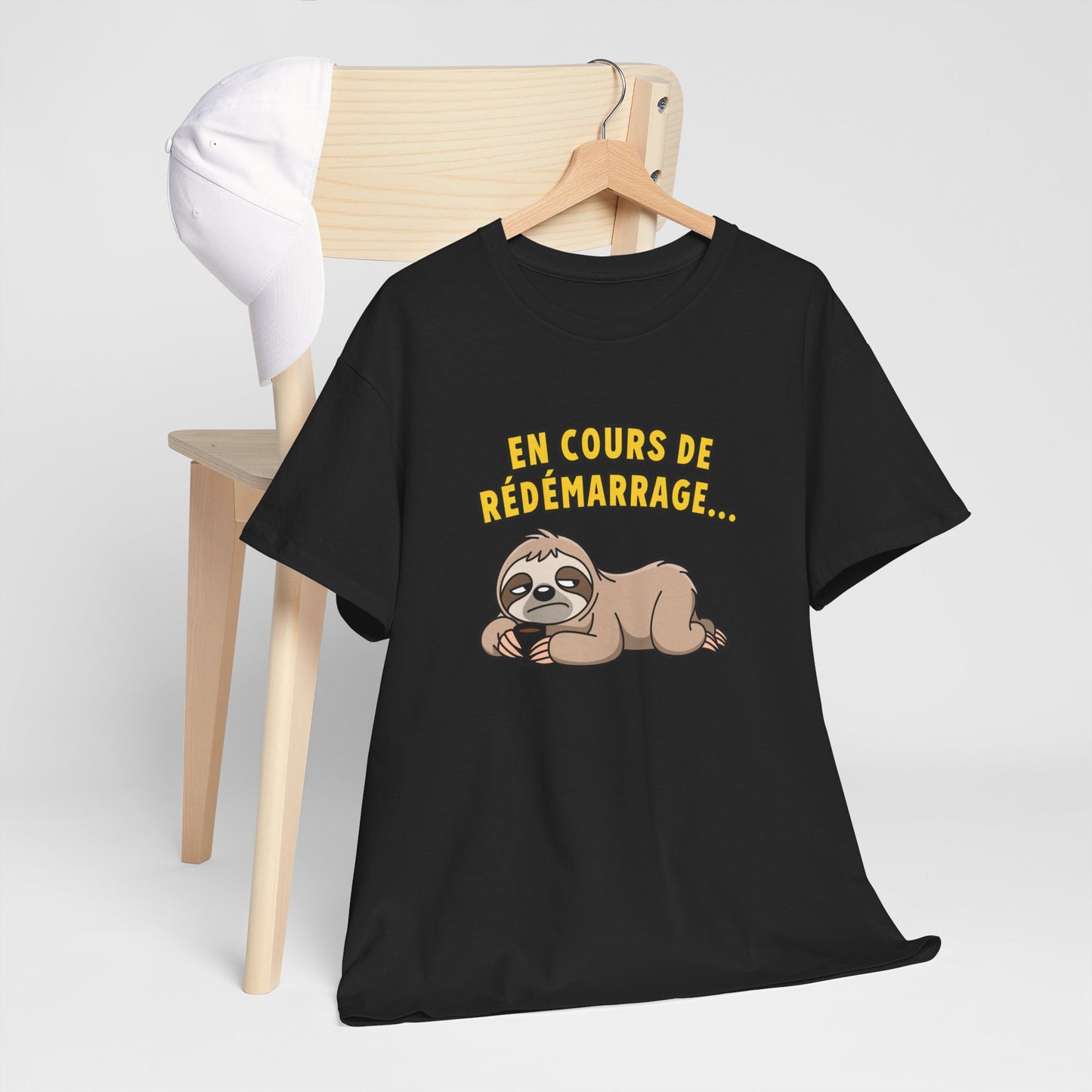 T-Shirt Humour Paresseux En Cours de Redémarrage – Tee Shirt Drôle Adulte Fatigue Café Travail Bureau Citation Fun Cadeau Collègue Homme Femme