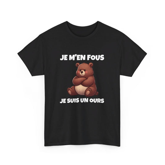 T shirt Animal Je suis un ours Noir idée cadeau humour drole amusant humoristique pour homme et femme