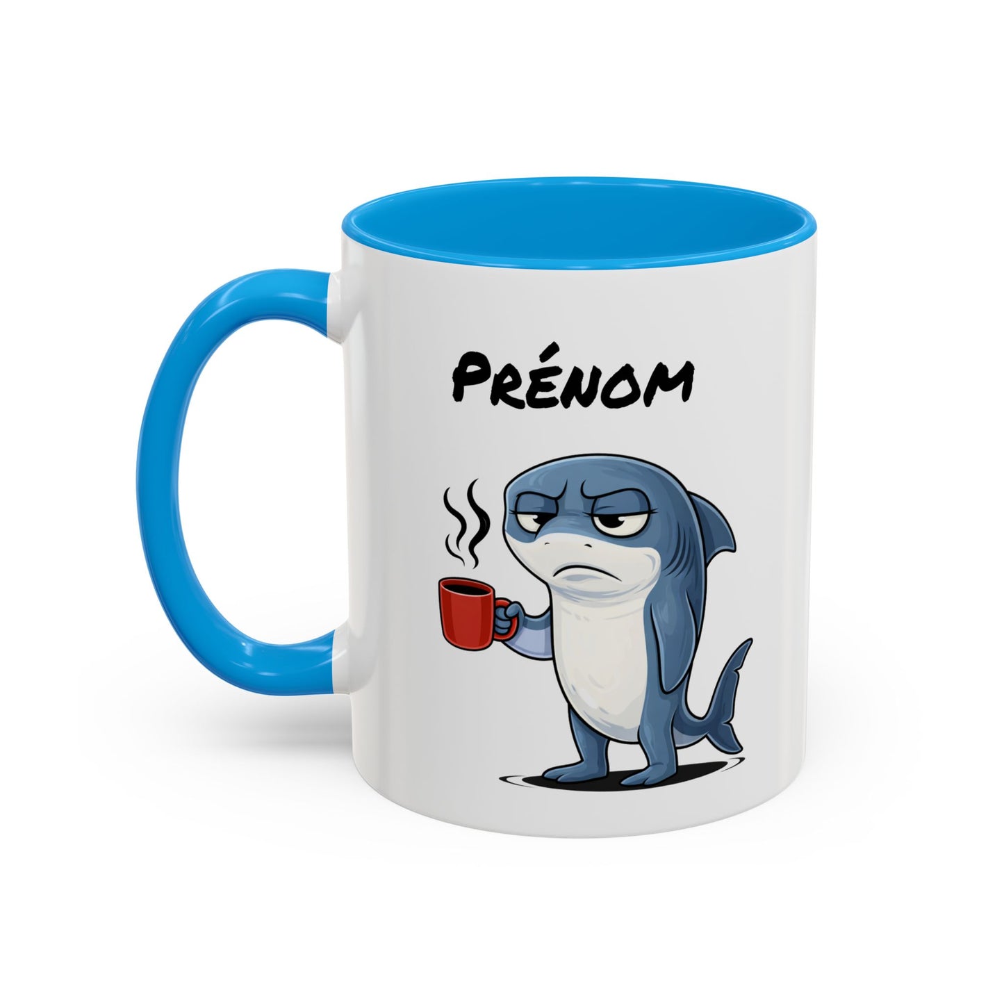 Mug Requin Fatigué Personnalisable 325ml – Tasse Café Humour Animal Drôle Mignon Réveil Difficile