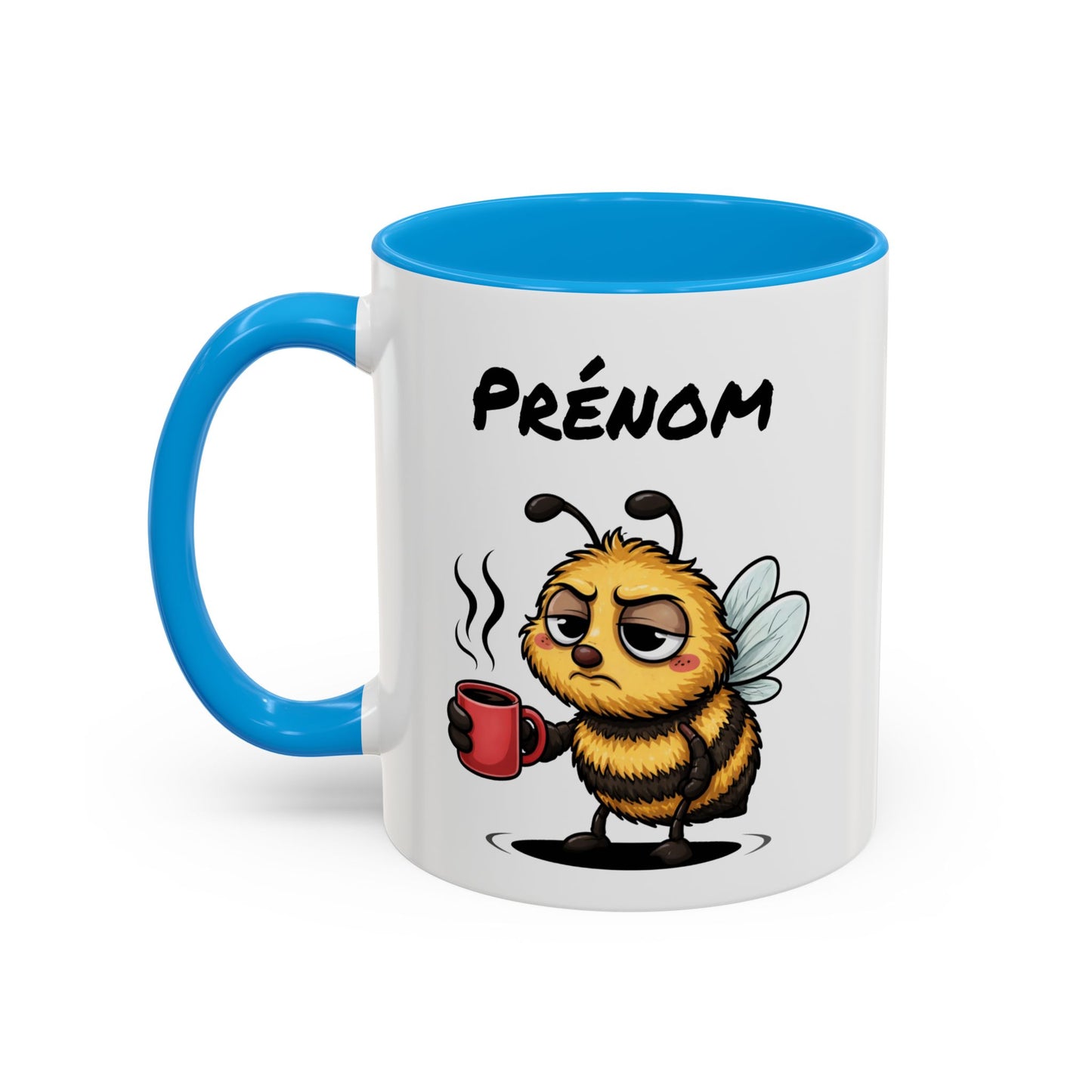 Tasse Abeille Café Personnalisable 325ml – Mug Céramique Humour Fatigue Réveil Prénom Cadeau Original