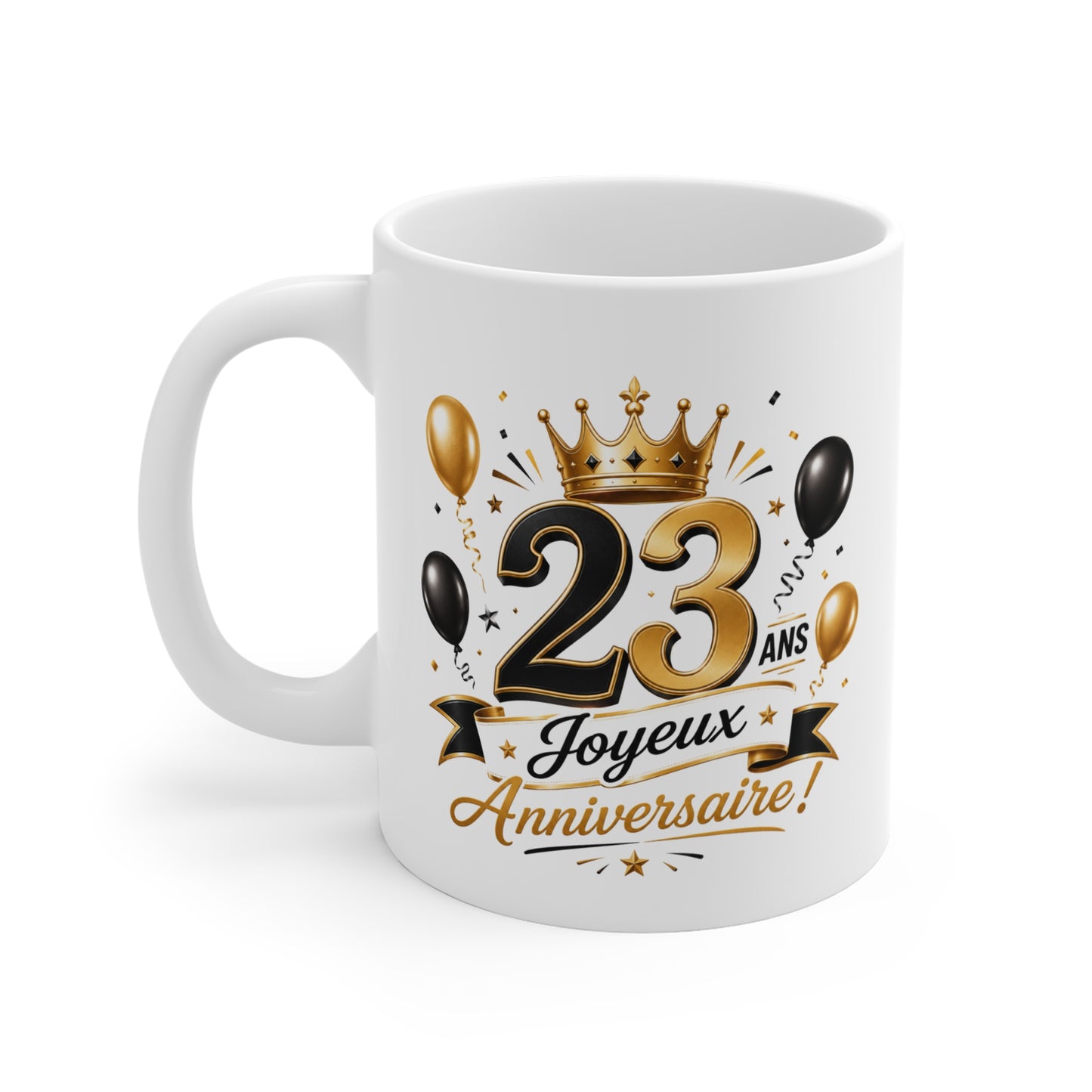 Mug Joyeux 23 Ans – Tasse Anniversaire 23 Ans – Cadeau Original pour Femme Homme – Idée Cadeau 23e Anniversaire