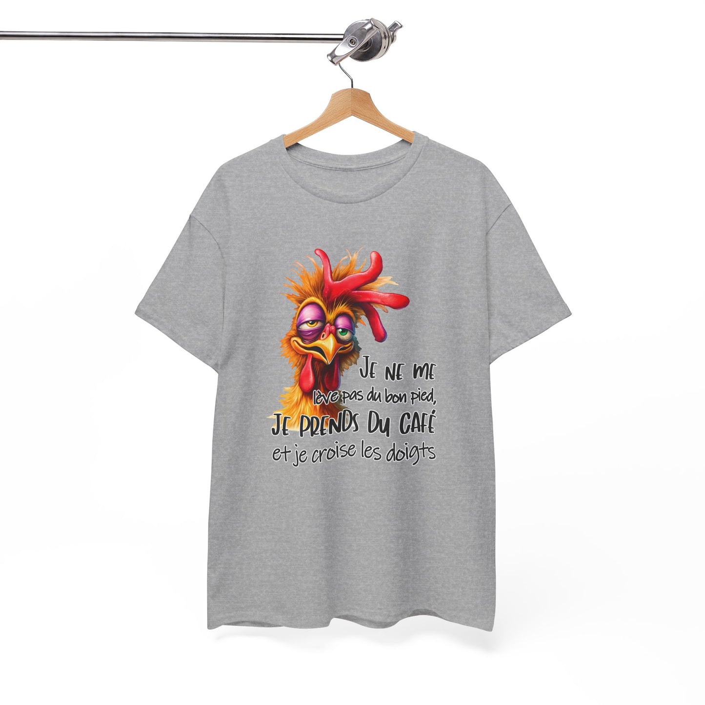 Tee Shirt Je Ne Me Lève Pas Du Bon Pied Je Prends Du Café Et Je Croise Les Doigts – T-Shirt Humour Homme Femme