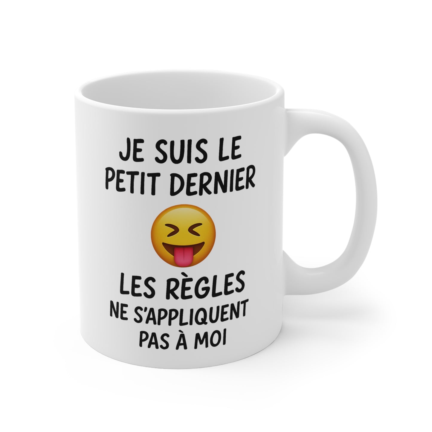 Tasse Céramique 325ml “Je Suis le Petit Dernier” – Mug Humour Famille Frères Sœurs – Cadeau Drôle