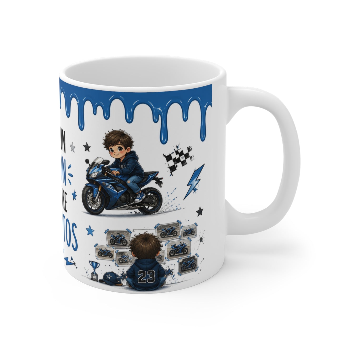 Tasse Juste Un Garçon Qui Adore Les Motos – Mug Moto Sport Kawaii Pilote Course Superbike Cadeau Garçon Enfant Passion Moto 325ml