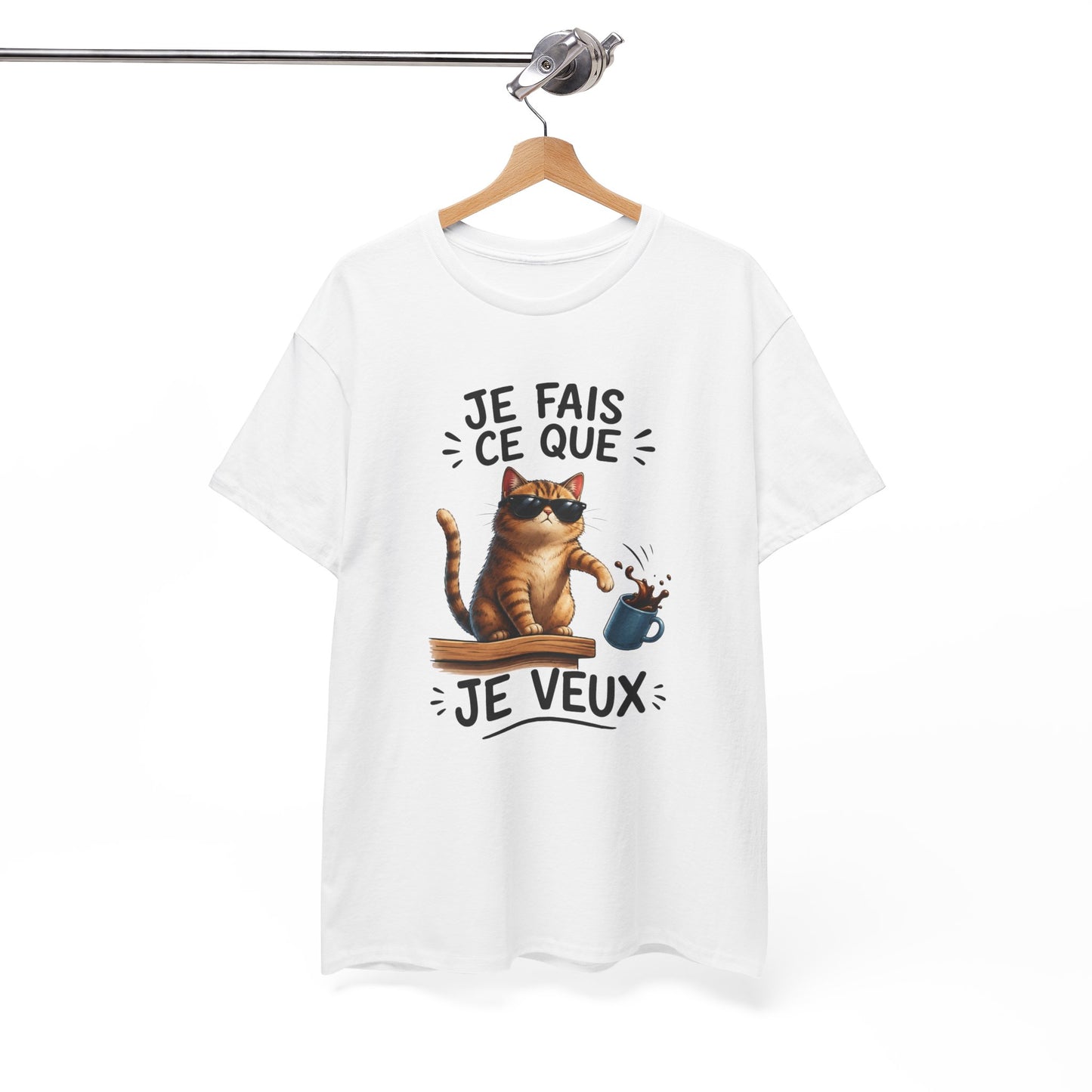Tee-Shirt Je Fais Ce Que Je Veux – Chat Drôle Avec Lunettes – Cadeau Humour Homme Femme Adulte