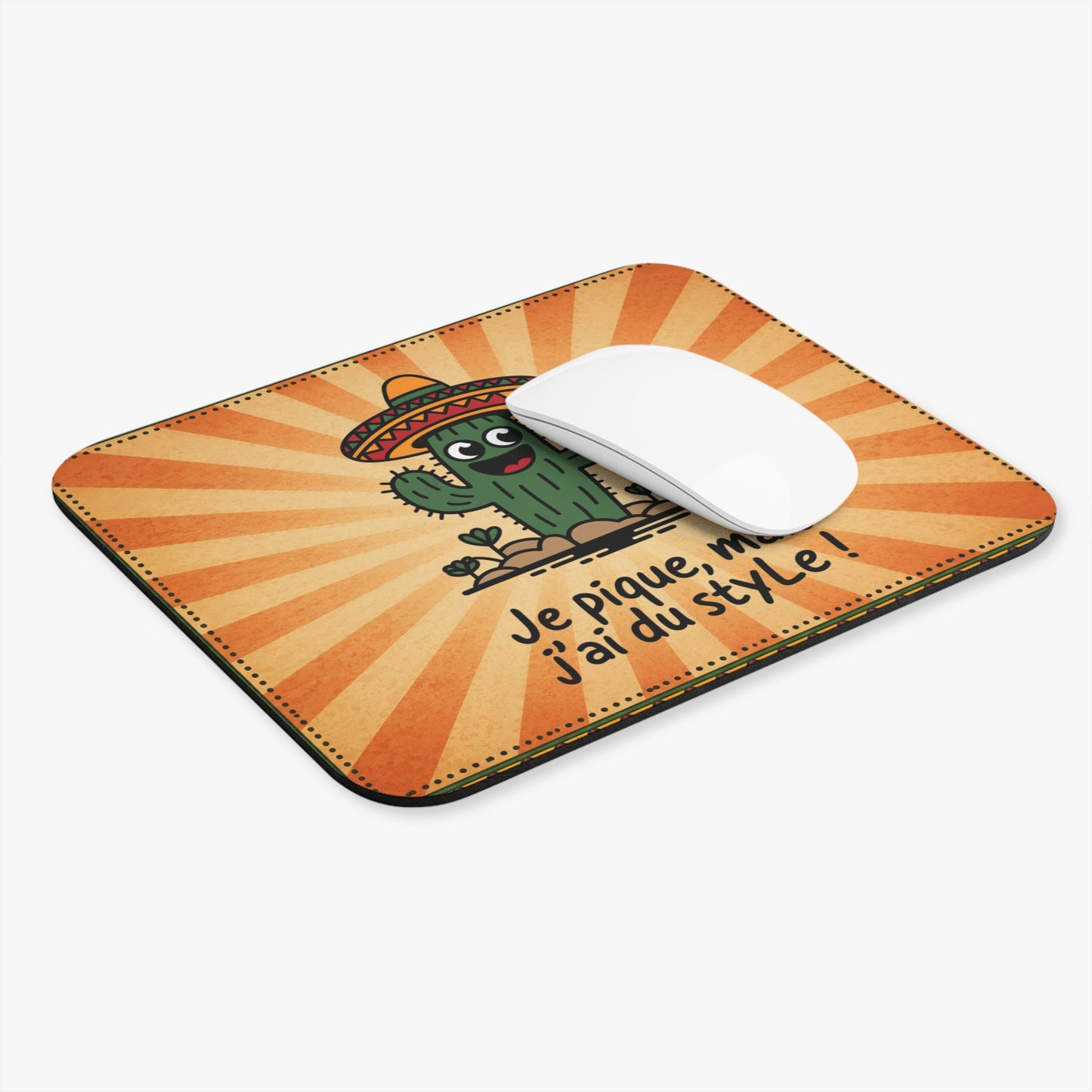 Tapis de Souris 22x18cm Je Pique mais J'ai du Style Cactus Humour Sombrero Cadeau Homme Femme Bureau Gaming Décoration Originale