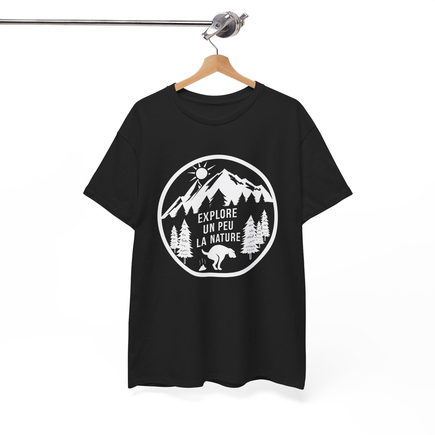 T-Shirt Chien Homme et Femme – Humour Promenade Randonnée Nature – Cadeau Propriétaire de Chien – Amoureux Animaux Plein Air
