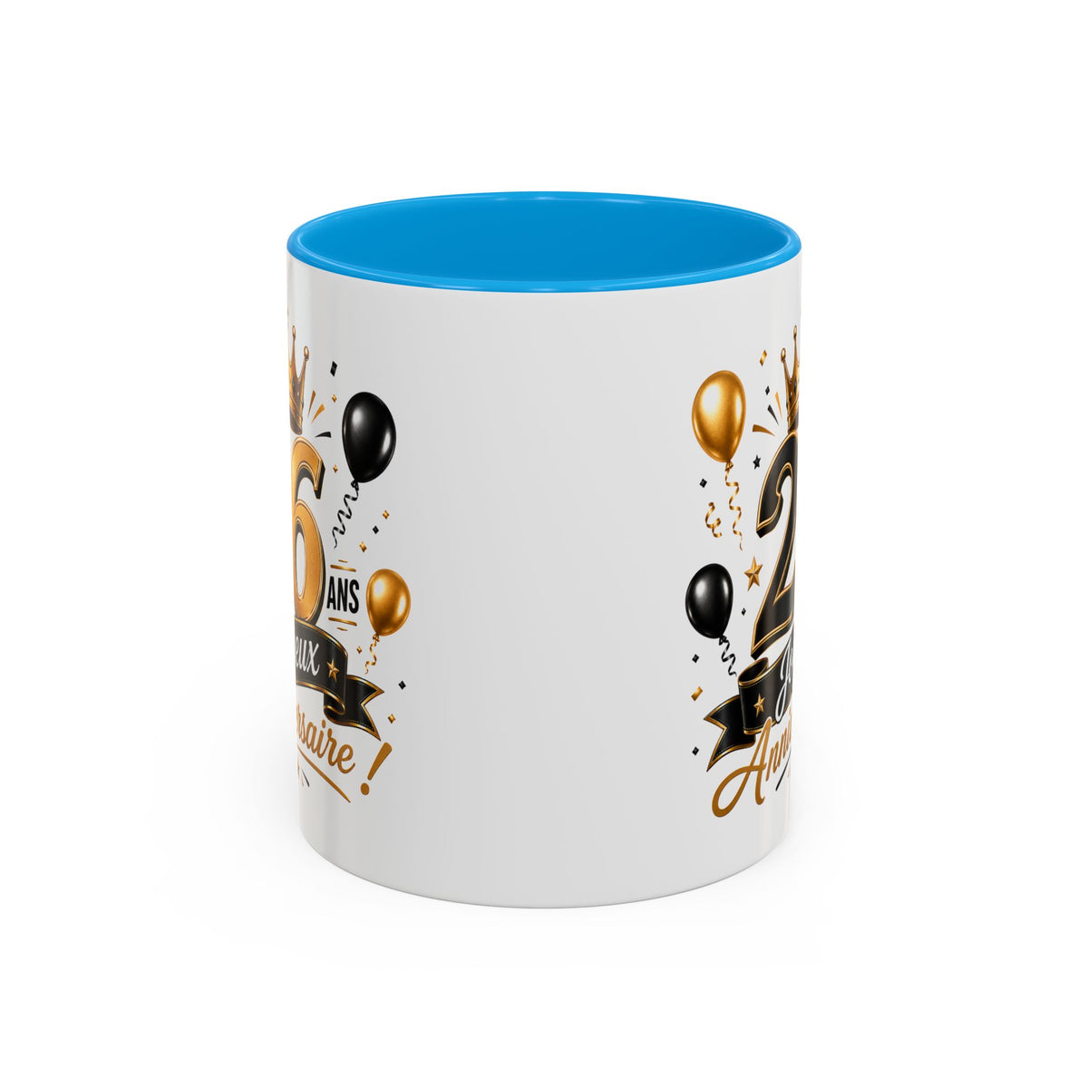 Mug Joyeux 26 Ans – Tasse Anniversaire 26 Ans – Cadeau Original pour Femme Homme – Idée Cadeau 26e Anniversaire Noir Bleu Rouge