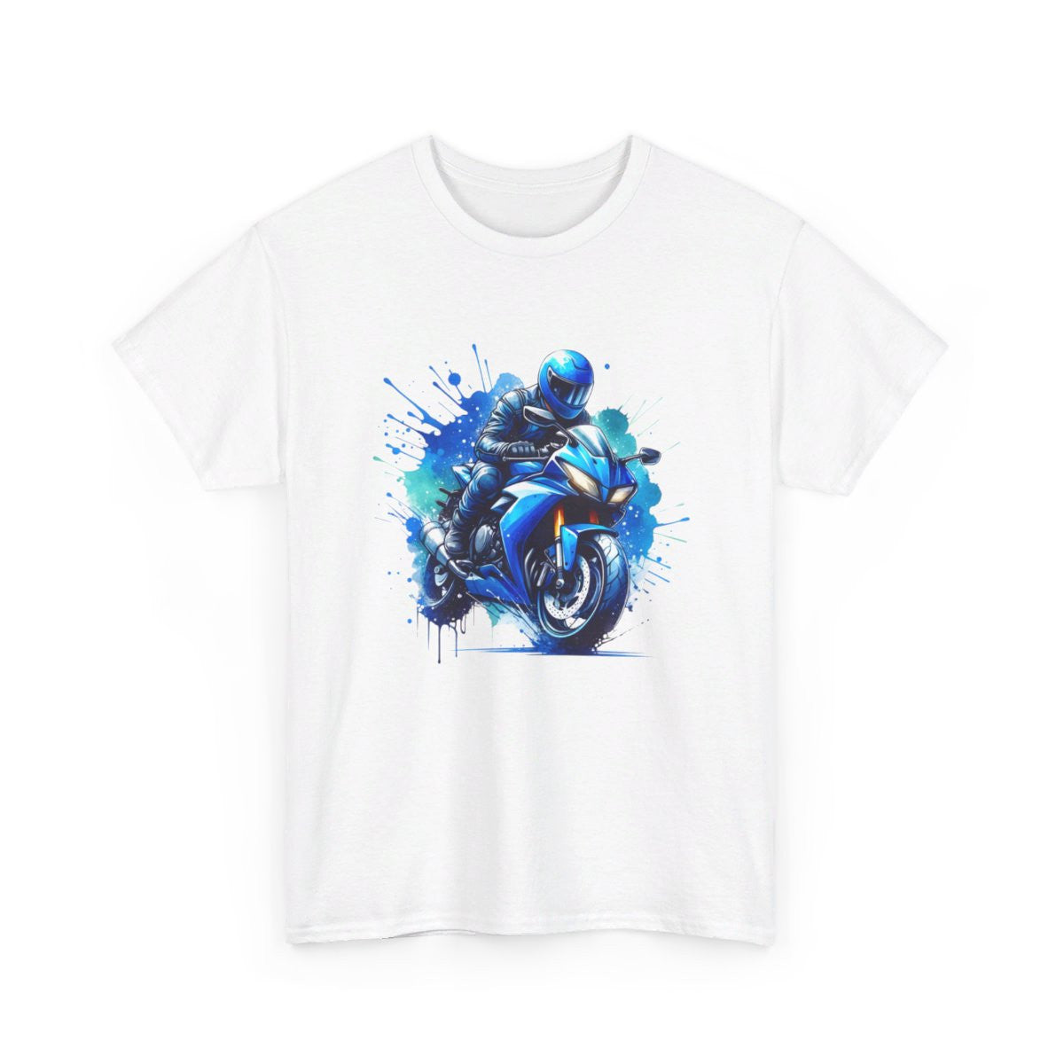 Tee shirt Moto Bleue - Design Imprimé pour homme et femme t shirt motard