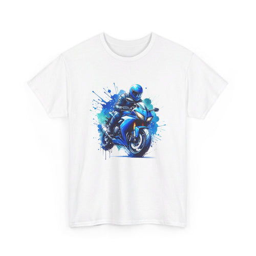 Tee shirt Moto Bleue - Design Imprimé pour homme et femme t shirt motard