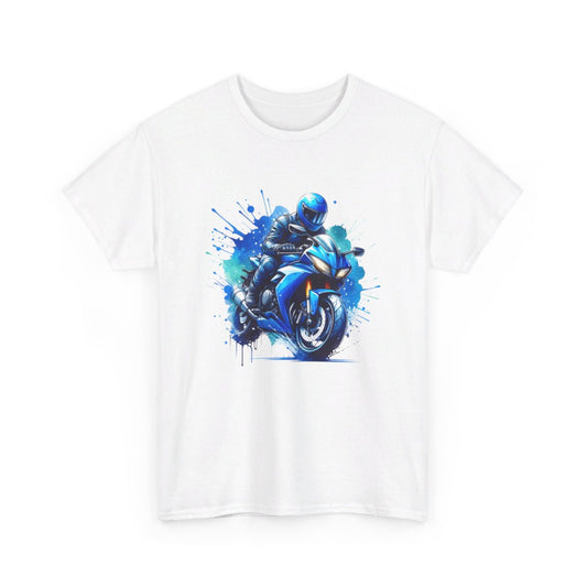 Tee shirt Moto Bleue - Design Imprimé pour homme et femme t shirt motard