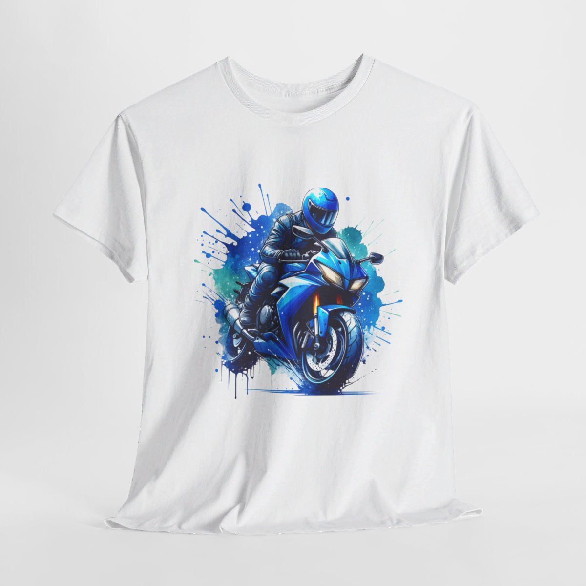 Tee shirt Moto Bleue - Design Imprimé pour homme et femme t shirt motard