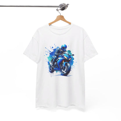 Tee shirt Moto Bleue - Design Imprimé pour homme et femme t shirt motard