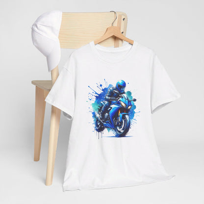 Tee shirt Moto Bleue - Design Imprimé pour homme et femme t shirt motard