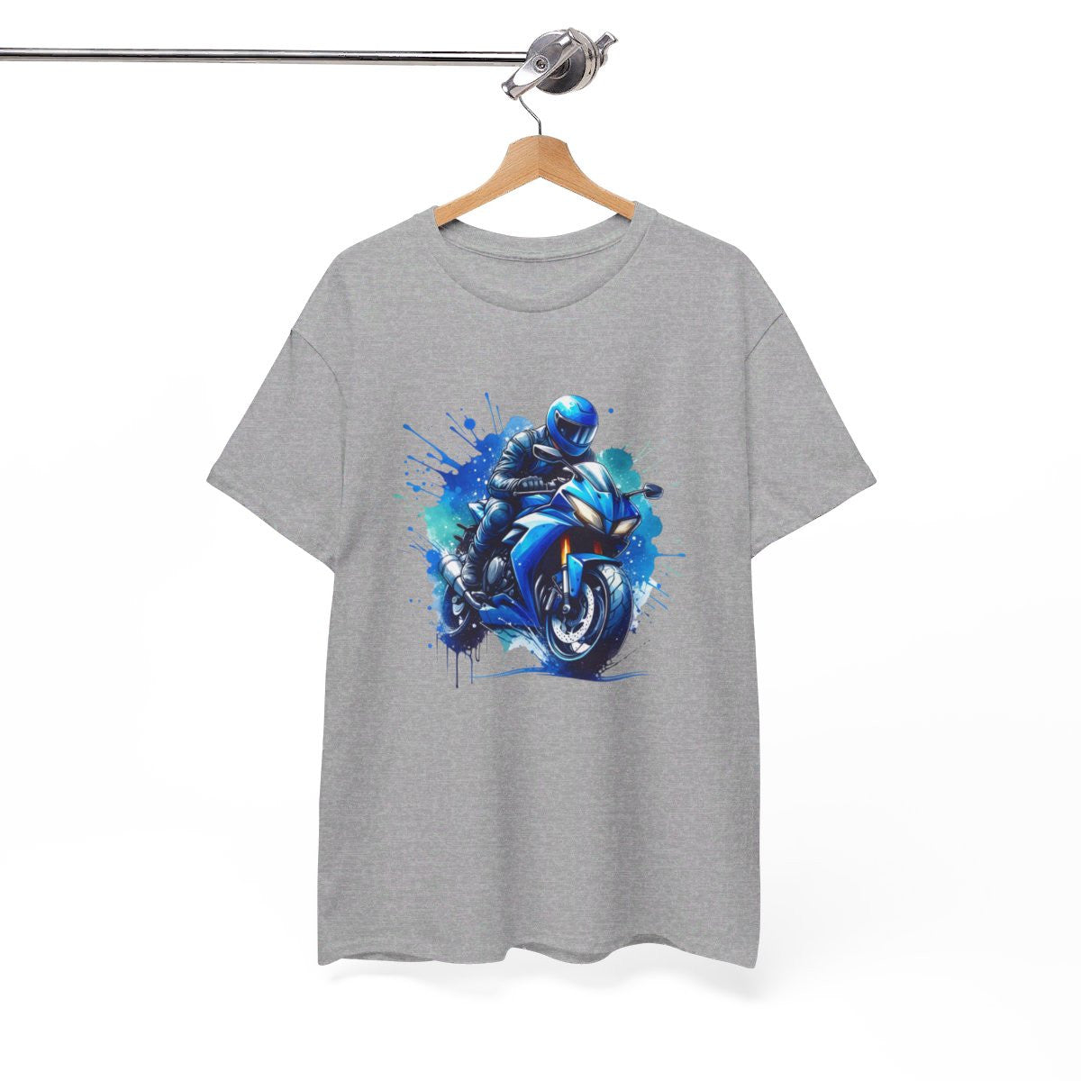Tee shirt Moto Bleue - Design Imprimé pour homme et femme t shirt motard