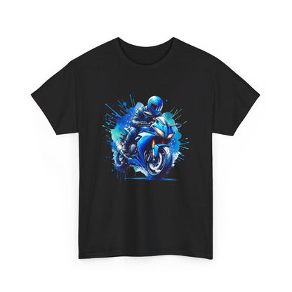 Tee shirt Moto Bleue - Design Imprimé pour homme et femme t shirt motard