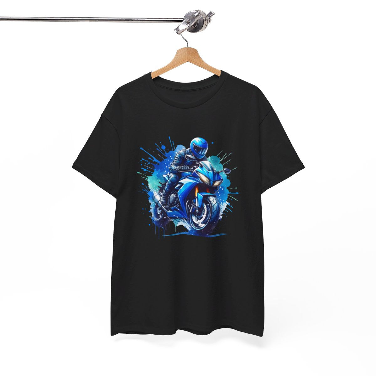 Tee shirt Moto Bleue - Design Imprimé pour homme et femme t shirt motard