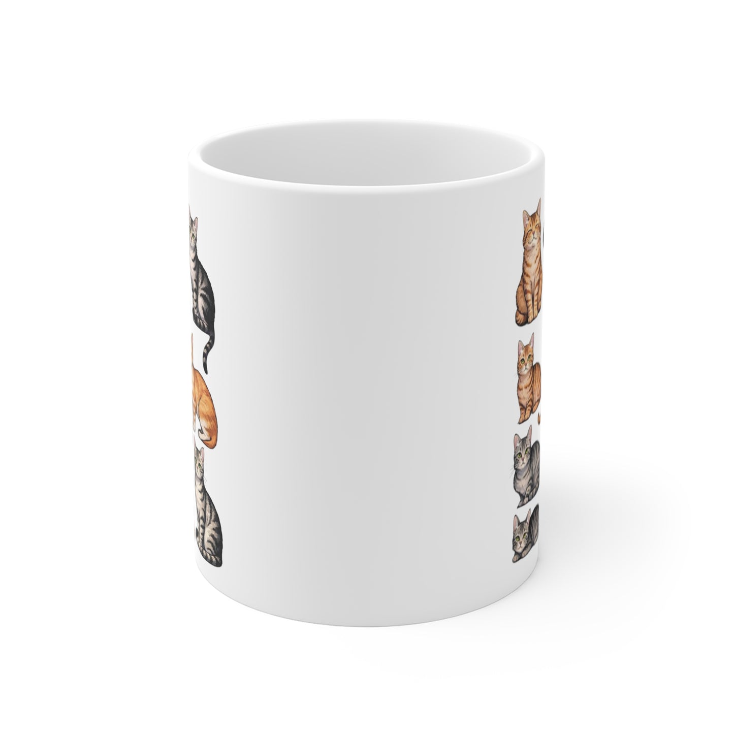 Mug Chats – Tasse avec Plusieurs Chats Mignons – Design Félin Réaliste et Kawaii – Cadeau Amoureux des Chats 325 ml