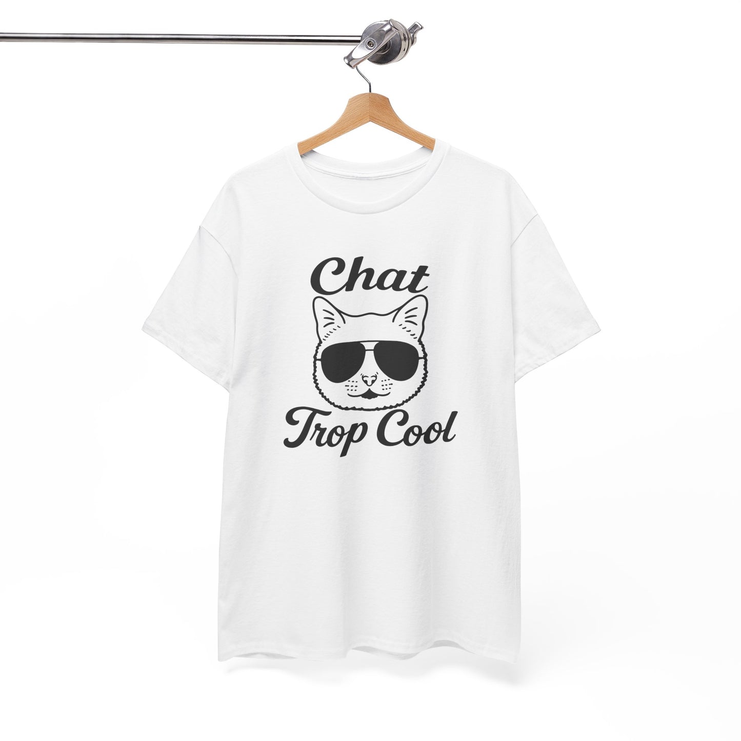 Tee Shirt Chat Homme Femme – Chat avec Lunettes de Soleil – Humour Félin Idée Cadeau Amoureux des Chats