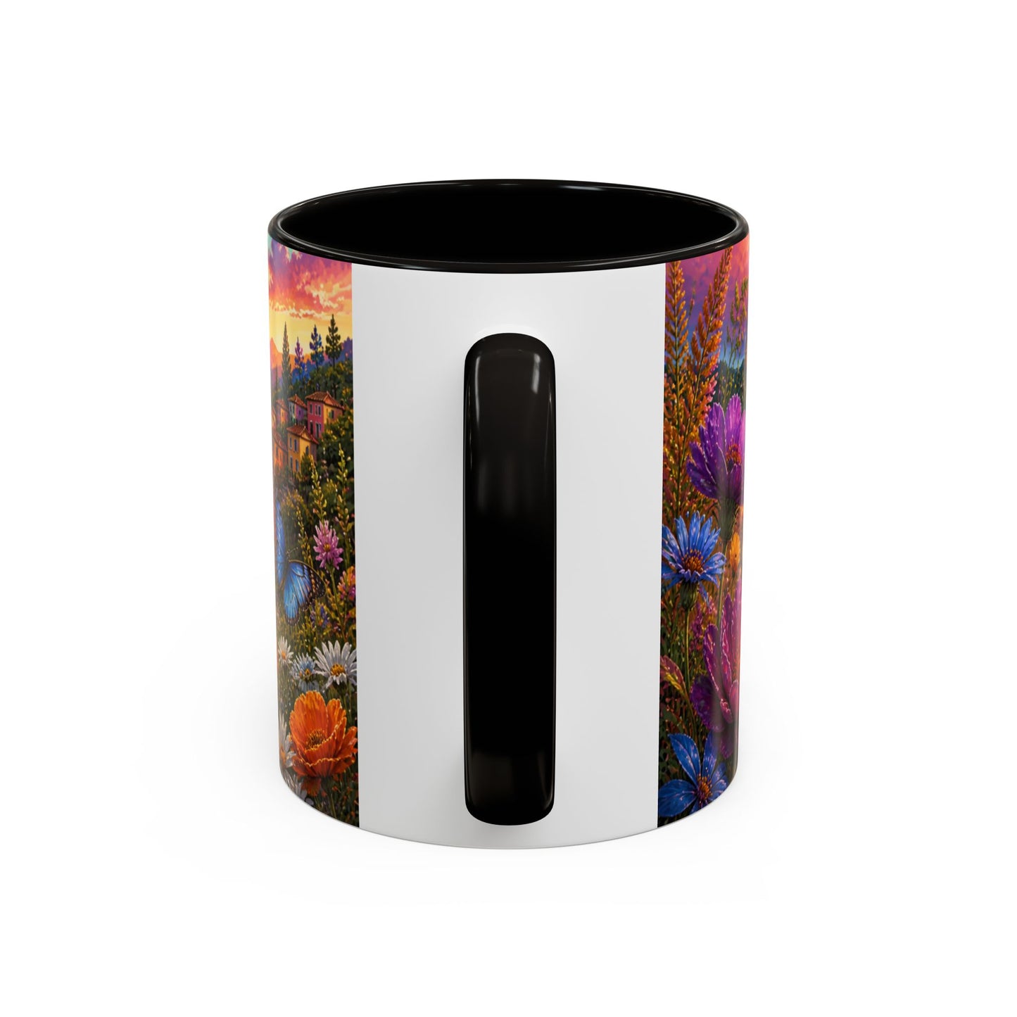 Tasse Renard et Fleurs Colorées – Mug Animal Nature et Montgolfières – Design Artistique Féérique – Céramique 325ml