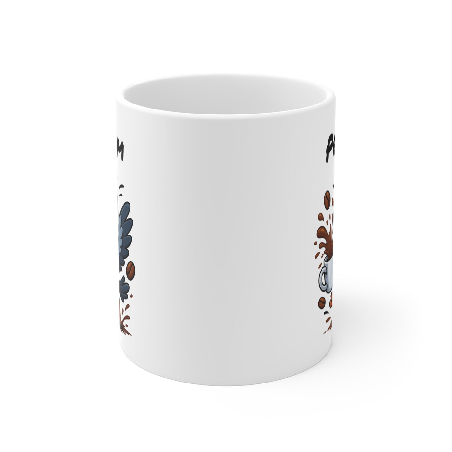 Tasse Personnalisable Pigeon Café – Mug Prénom Oiseau Cartoon Céramique 325ml – Cadeau Original et Humoristique