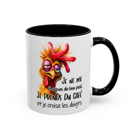 Tasse Je Ne Me Lève Pas Du Bon Pied Je Prends Du Café – Mug Humour Matin Drôle 325ml