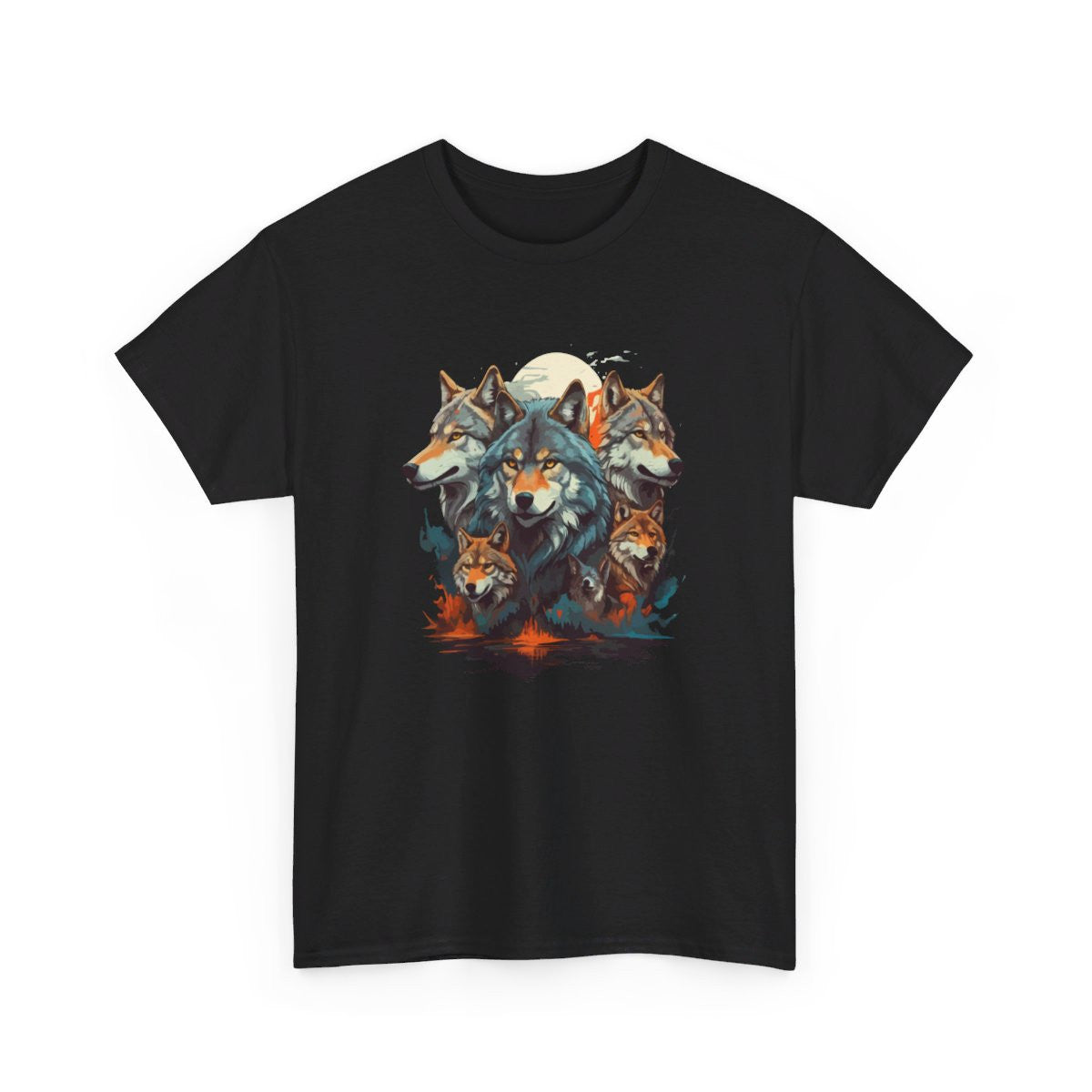 T shirt Loup Motif loups coloré cadeau loup tee shirt Homme/Femme
