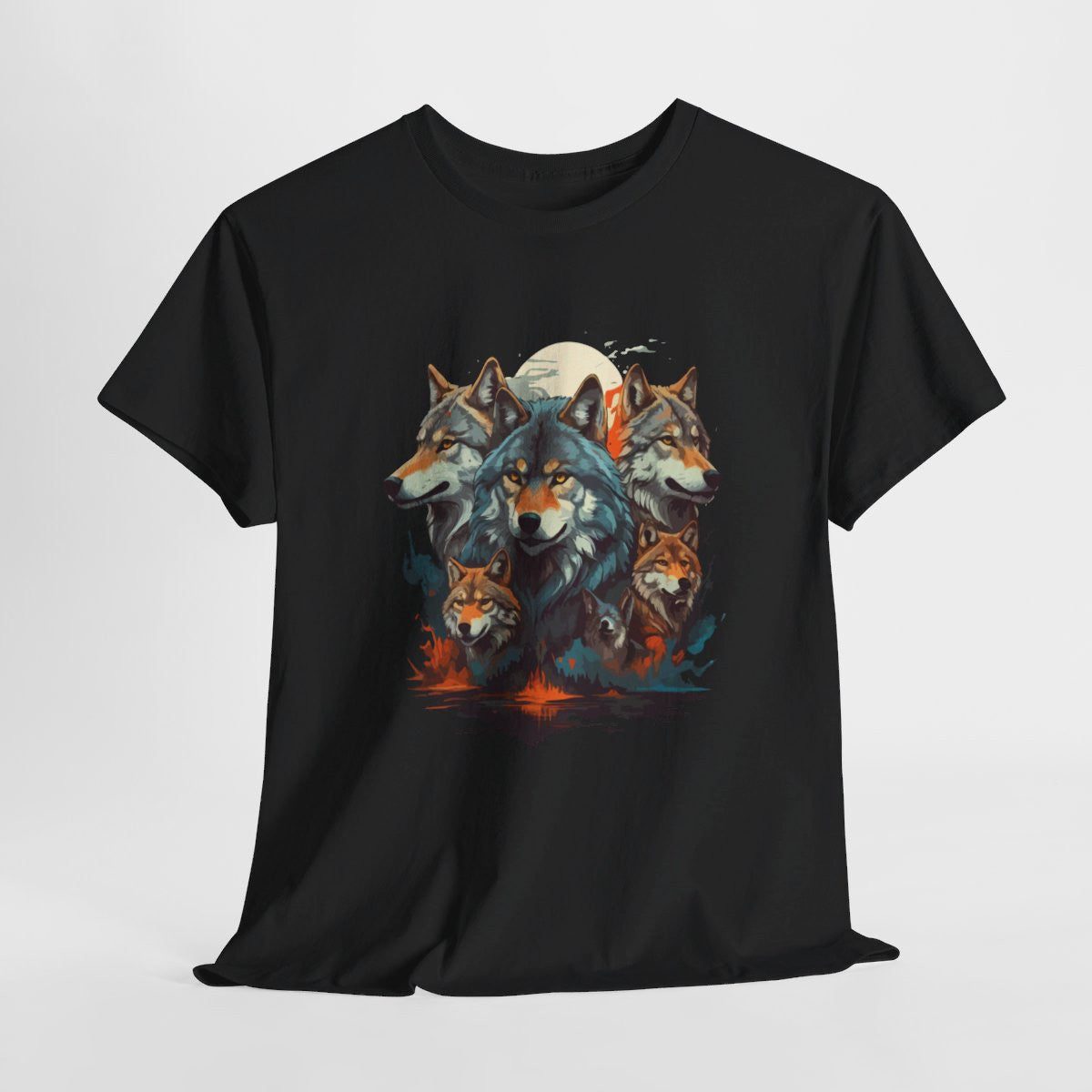 T shirt Loup Motif loups coloré cadeau loup tee shirt Homme/Femme