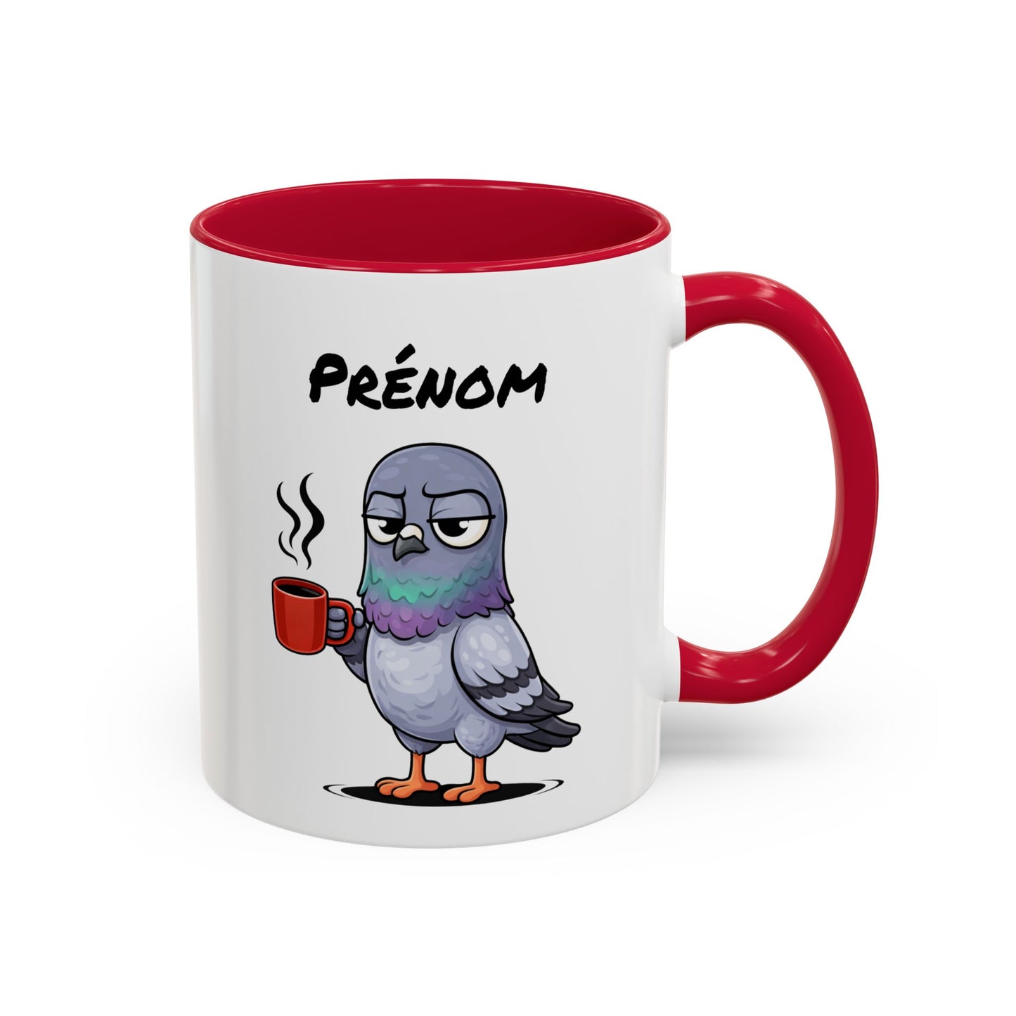 Mug Pigeon Fatigué Personnalisable 325ml – Tasse Café Humour Animal Urbain Drôle Réveil Difficile Bureau