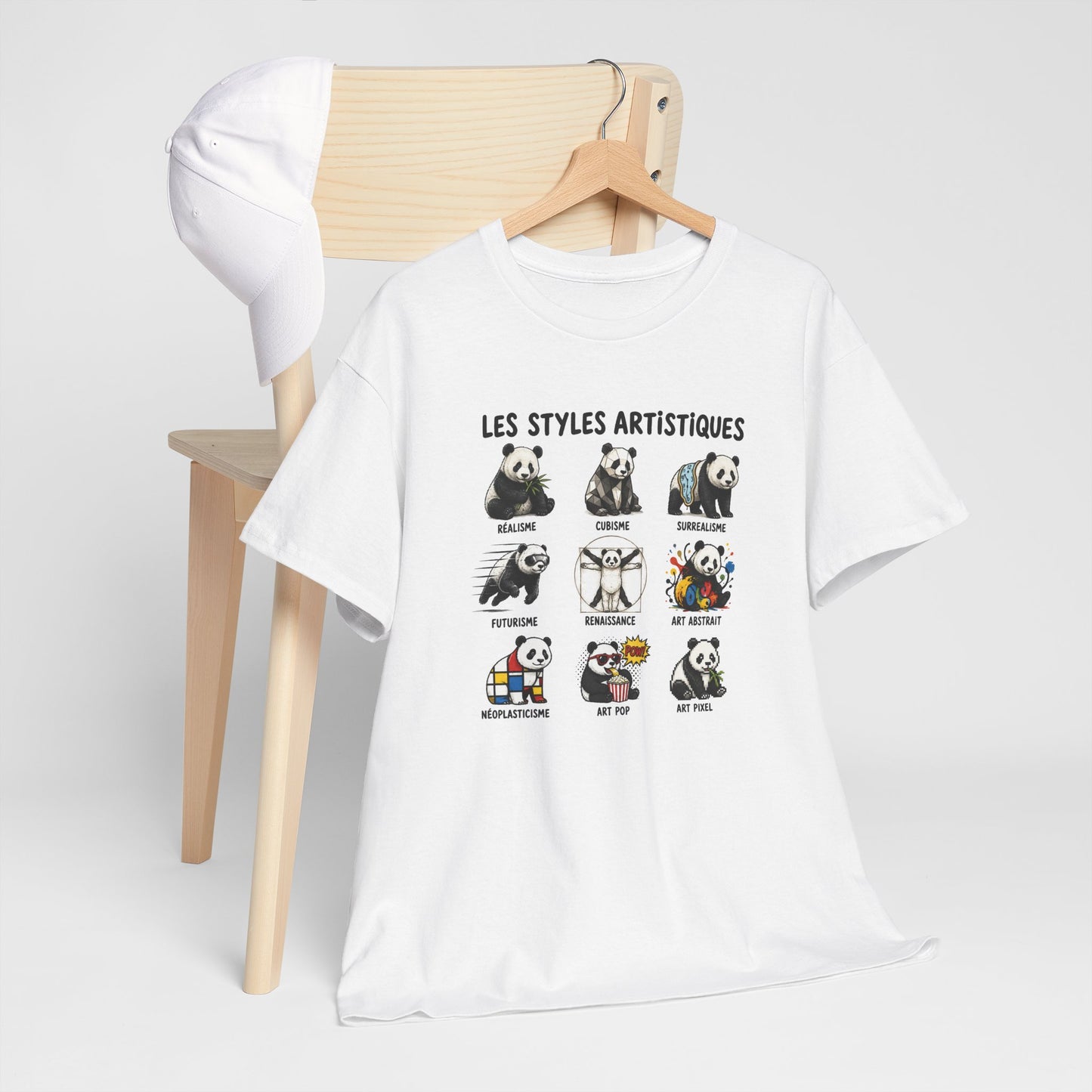 Tee Shirt Homme et Femme Panda Art Peinture Styles Artistiques Humour Créatif Dessin Original Cadeau Artiste