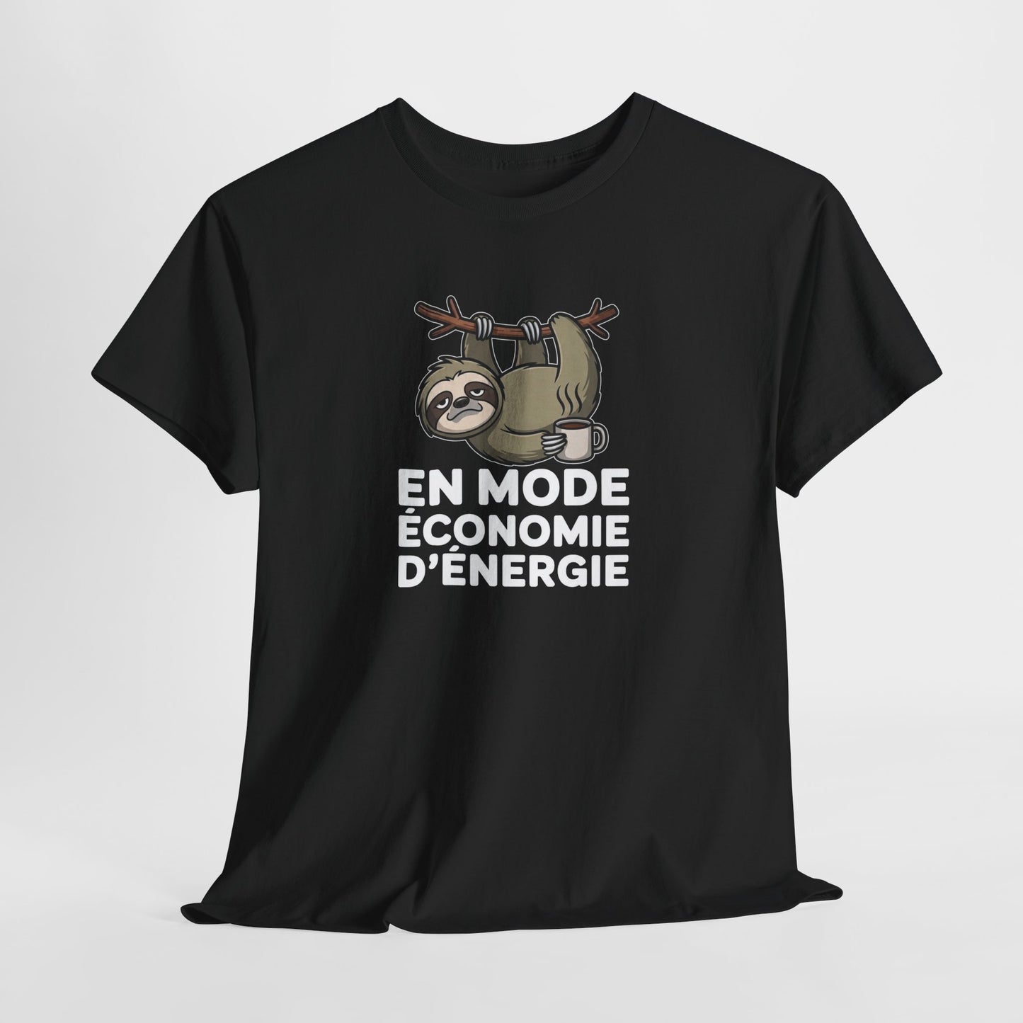 T-Shirt Humour En Mode Économie d’Énergie – Tee Shirt Drôle Paresseux Fatigue Lenteur Café Travail Sarcastique Cadeau Homme Femme