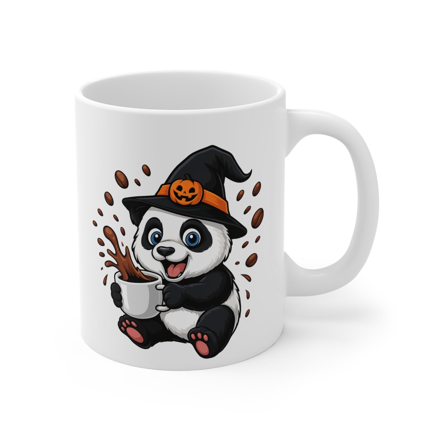 Mug Céramique Panda Sorcier Café – Tasse Halloween Animaux Mignonne 325ml – Cadeau Original Thé Chocolat