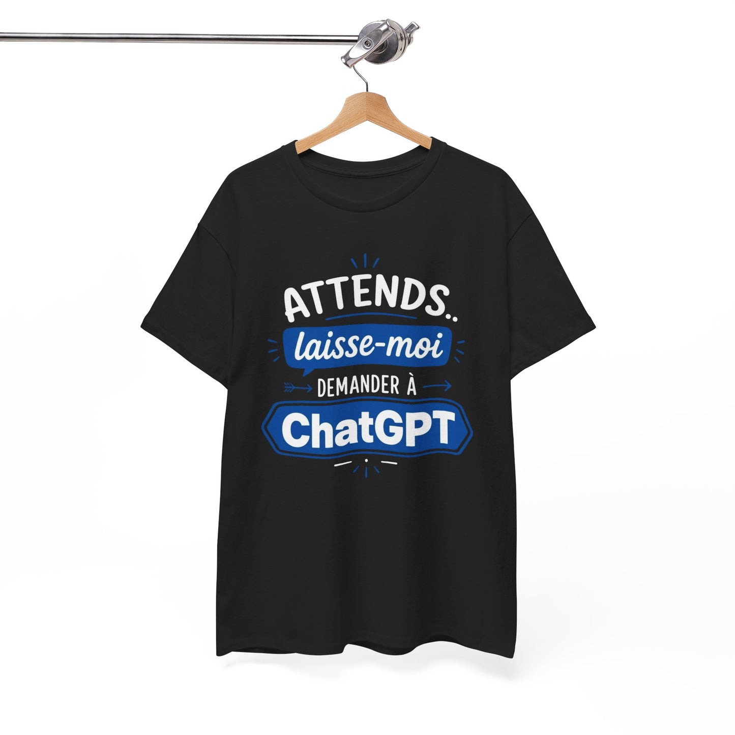 Tee-Shirt Humour Intelligence Artificielle – Attends Laisse-Moi Demander à l’IA – Cadeau Geek Informatique Homme et Femme