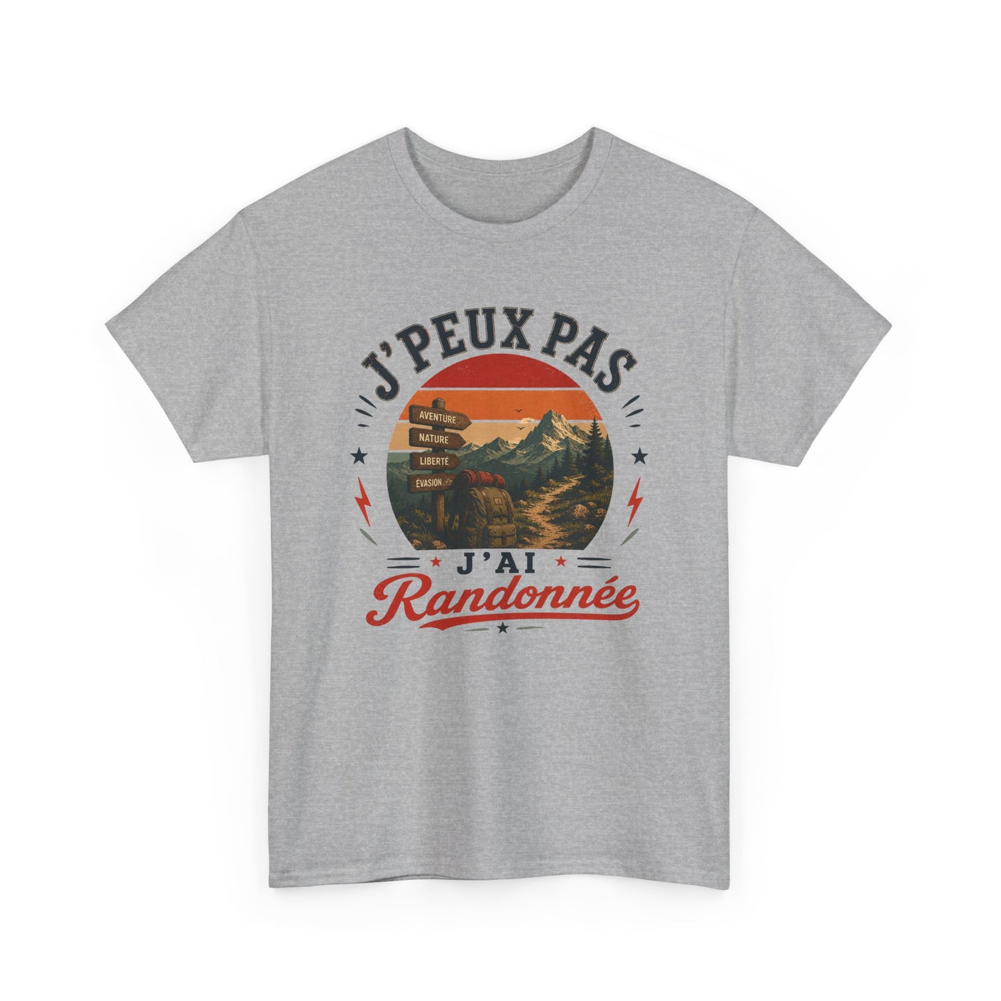 T-ShirtHomme Femme – J’Peux Pas J’Ai Randonnée – Tee Shirt Randonneur Randonneuse Montagne Trekking Marche Nature Aventure Outdoor Cadeau Passion