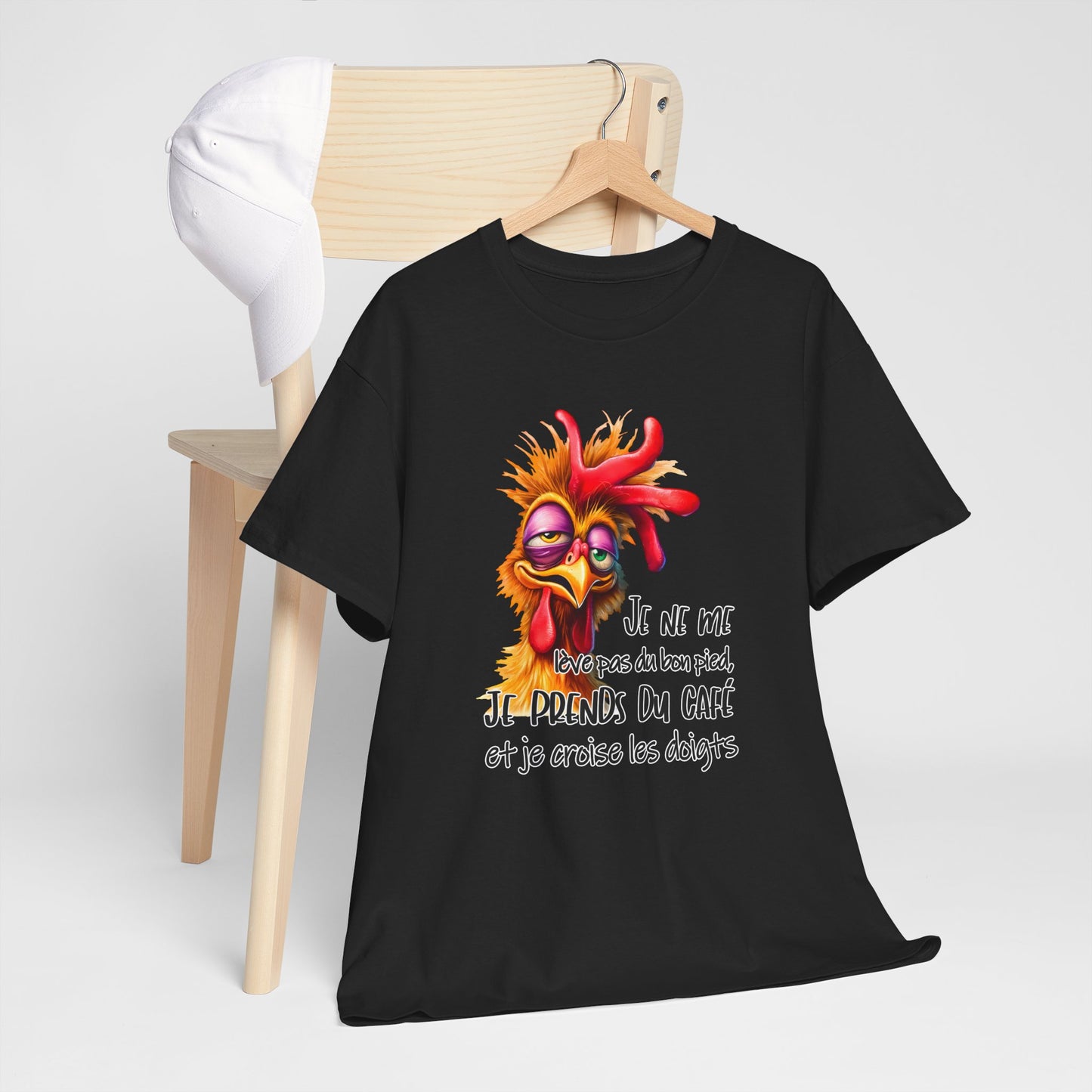 Tee Shirt Je Ne Me Lève Pas Du Bon Pied Je Prends Du Café Et Je Croise Les Doigts – T-Shirt Humour Homme Femme