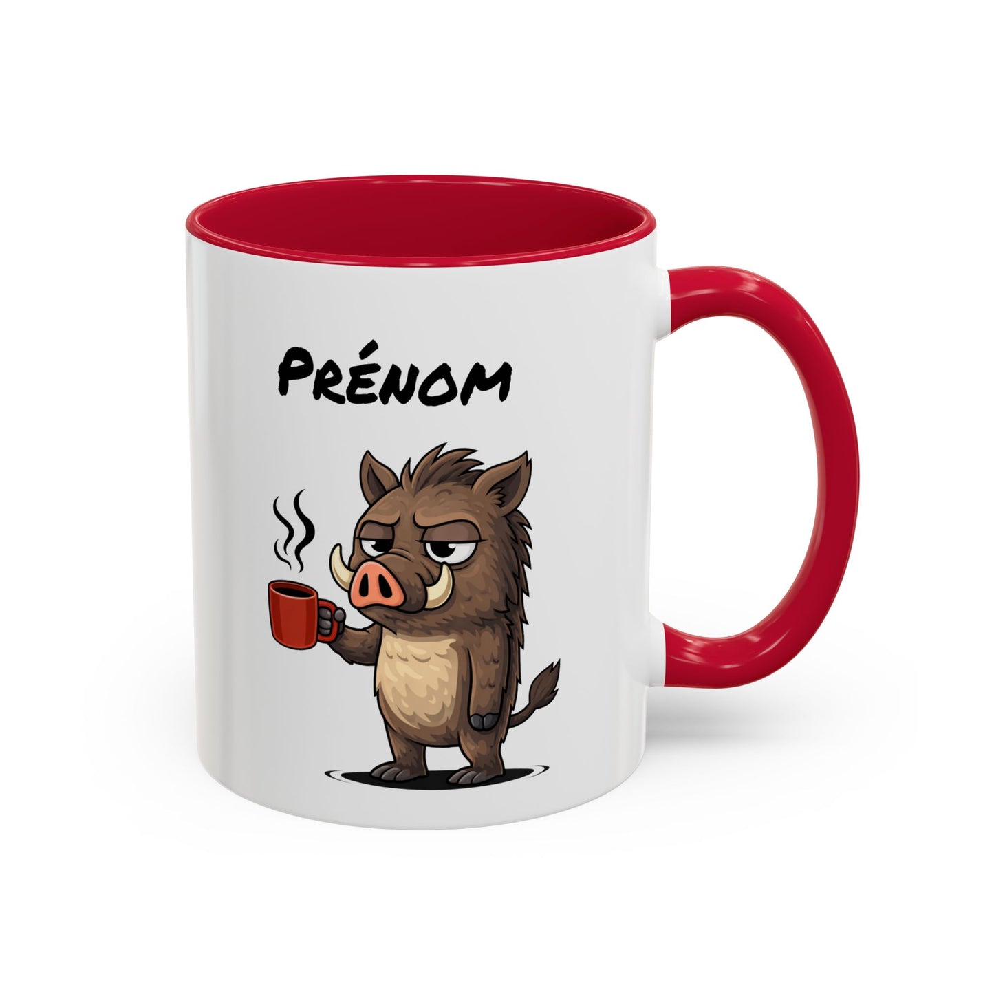 Mug Sanglier Fatigué Personnalisable 325ml – Tasse Café Humour Animal Drôle Réveil Difficile Cadeau