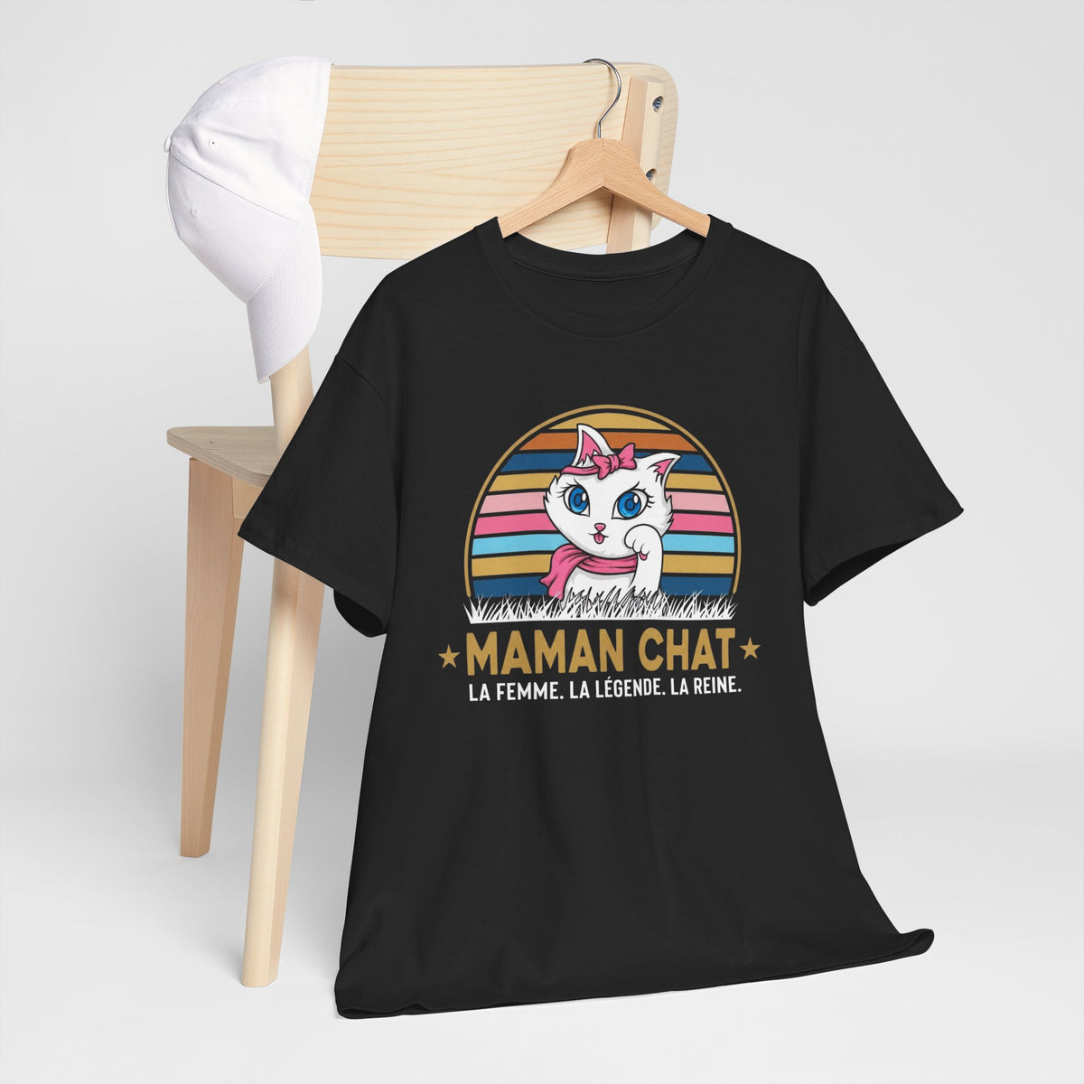 Tee Shirt Maman Chat Femme – Amoureuse des Chats et Félins – Idée Cadeau Maman Passionnée de Chats Humour