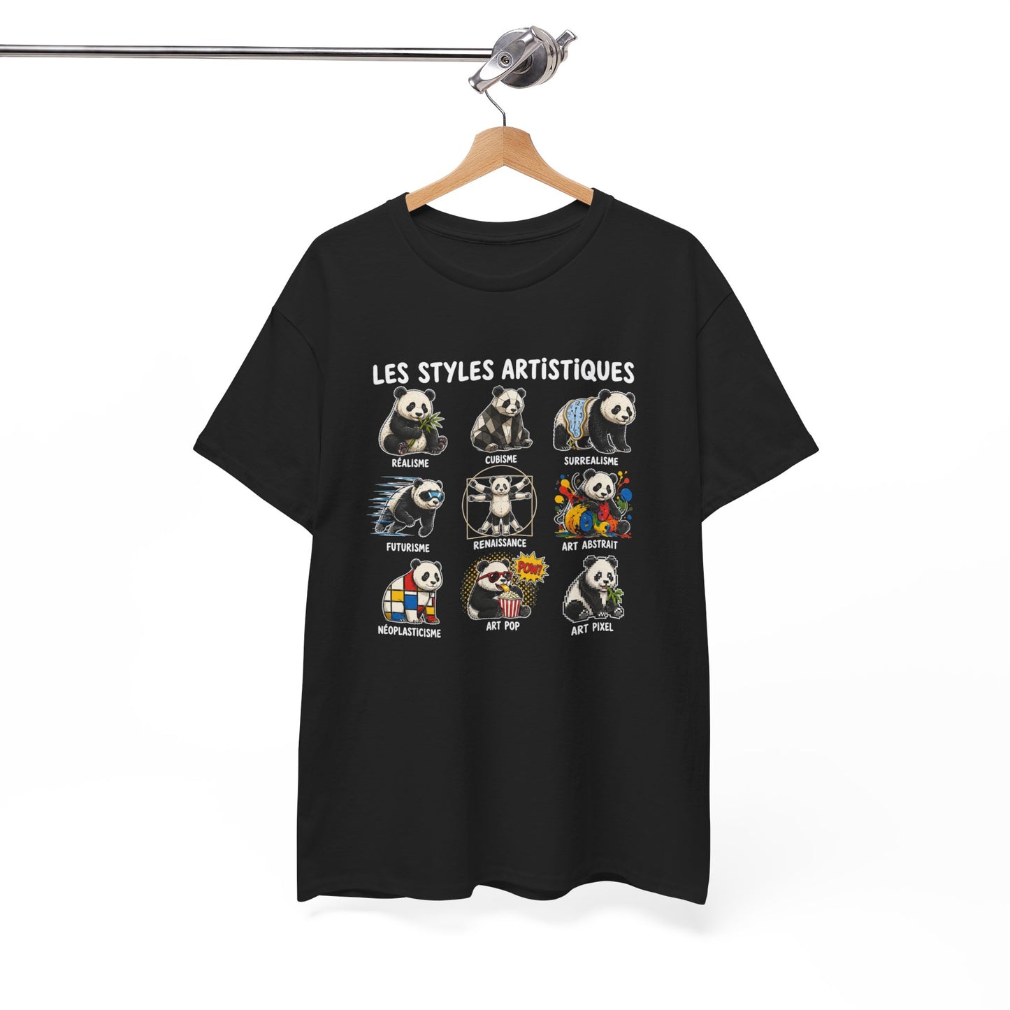 Tee Shirt Homme et Femme Panda Art Peinture Styles Artistiques Humour Créatif Dessin Original Cadeau Artiste